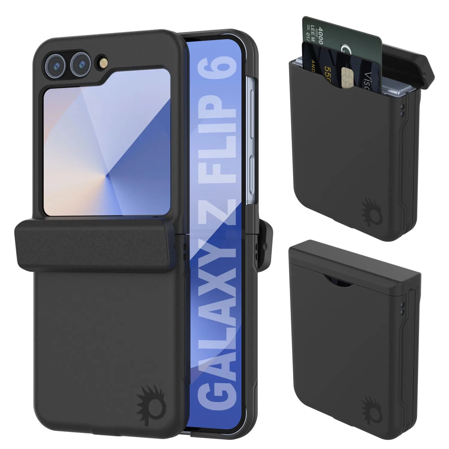 Galaxy Z Flip6 Card Holder Case [Crystal CardSlot Series] [Slim Fit] [Black]