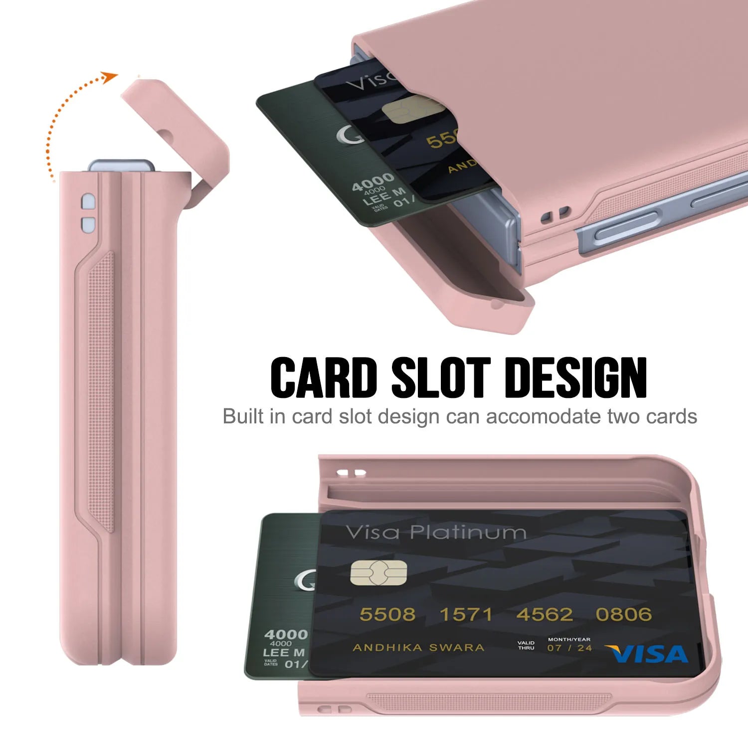 Galaxy Z Flip6 Card Holder Case [Crystal CardSlot Series] [Slim Fit] [Pink]