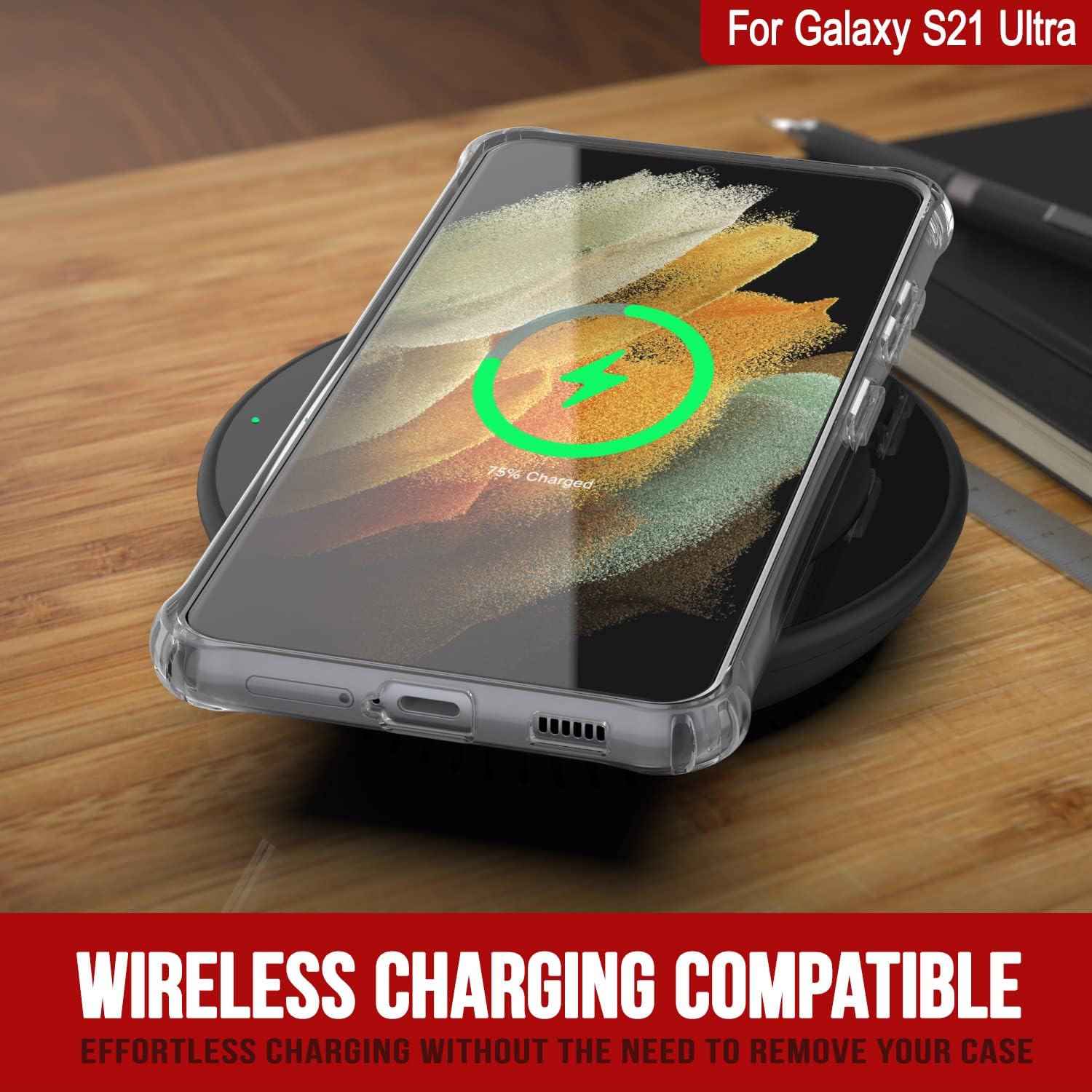 PunkCase Galaxy S21 Ultra Case [Air Hybrid II Series] Clear Protective Hard Shell