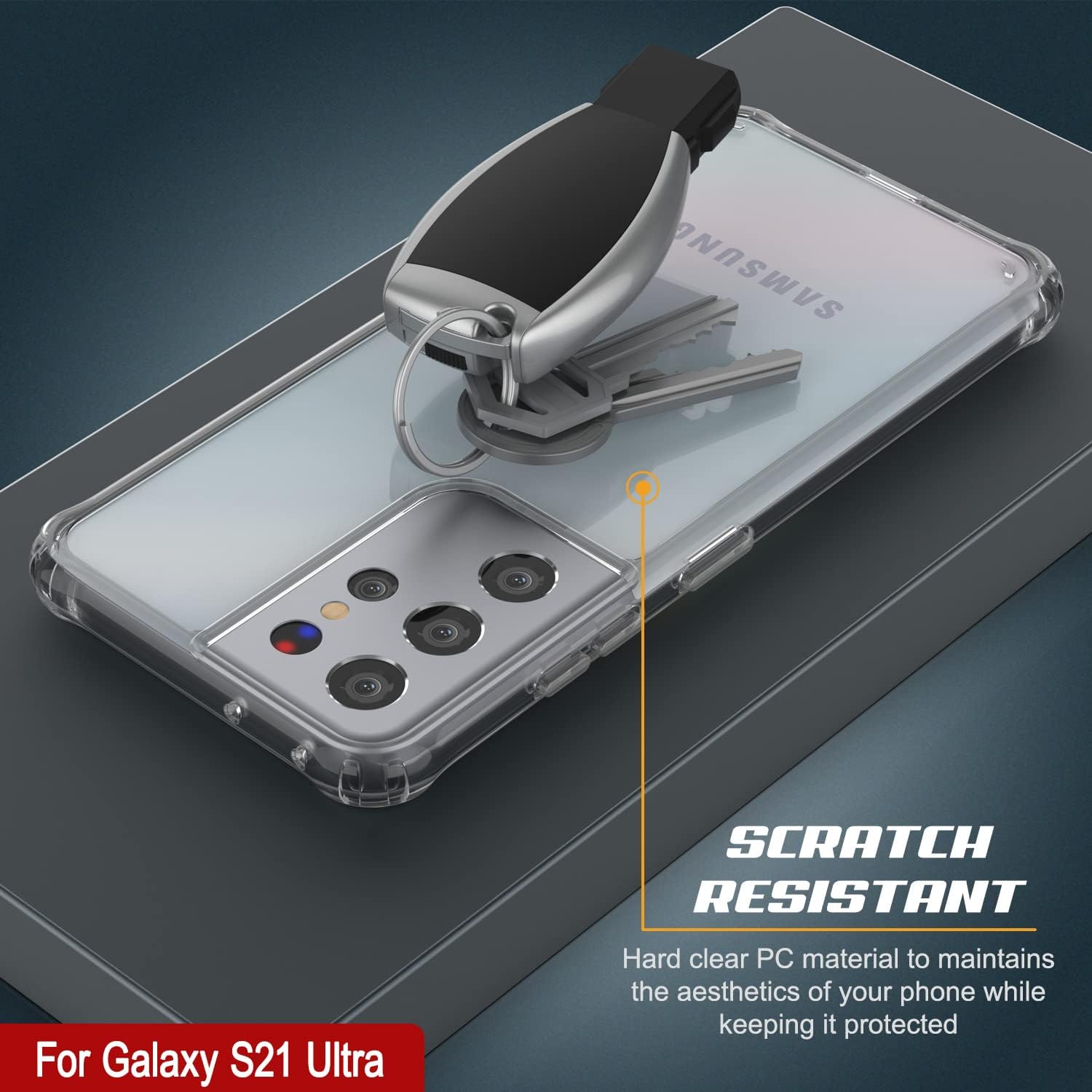 PunkCase Galaxy S21 Ultra Case [Air Hybrid II Series] Clear Protective Hard Shell