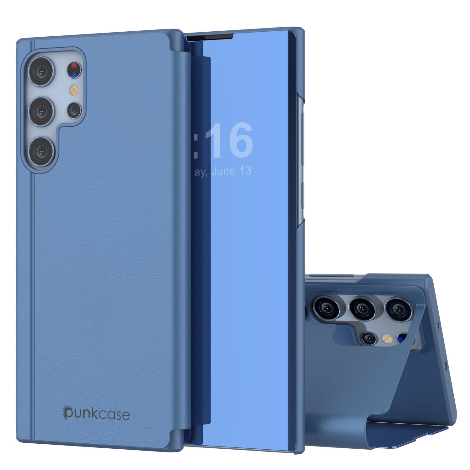 Punkcase Galaxy S23 Ultra Reflector Case Protective Flip Cover