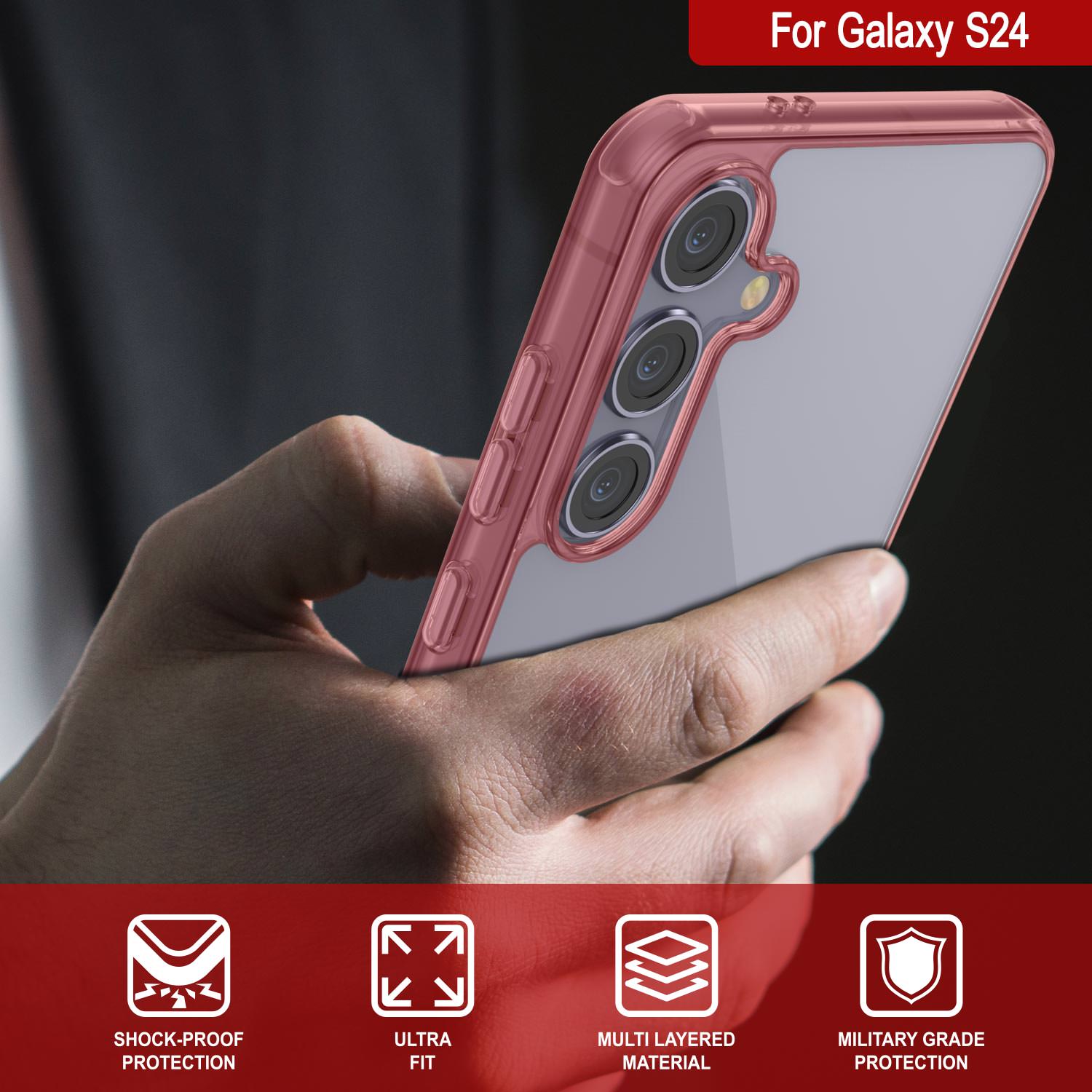 Galaxy S24 Case [Clear Acrylic Series] [Non-Slip] For Galaxy S24 [Red]