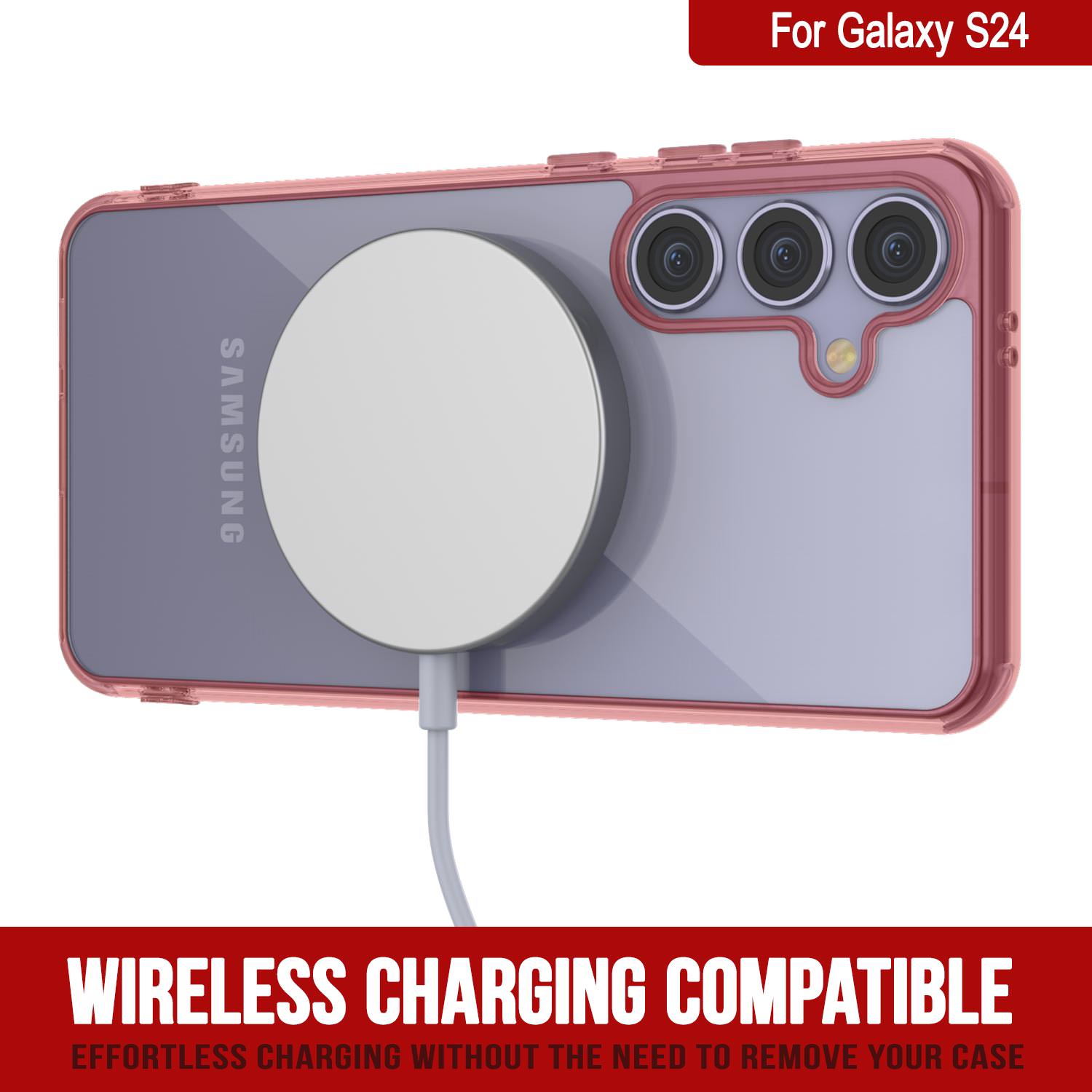 Galaxy S24 Magnetic Wireless Charging Case [Clear Acrylic Series] [Non-Slip] For Galaxy S24 [Teal]