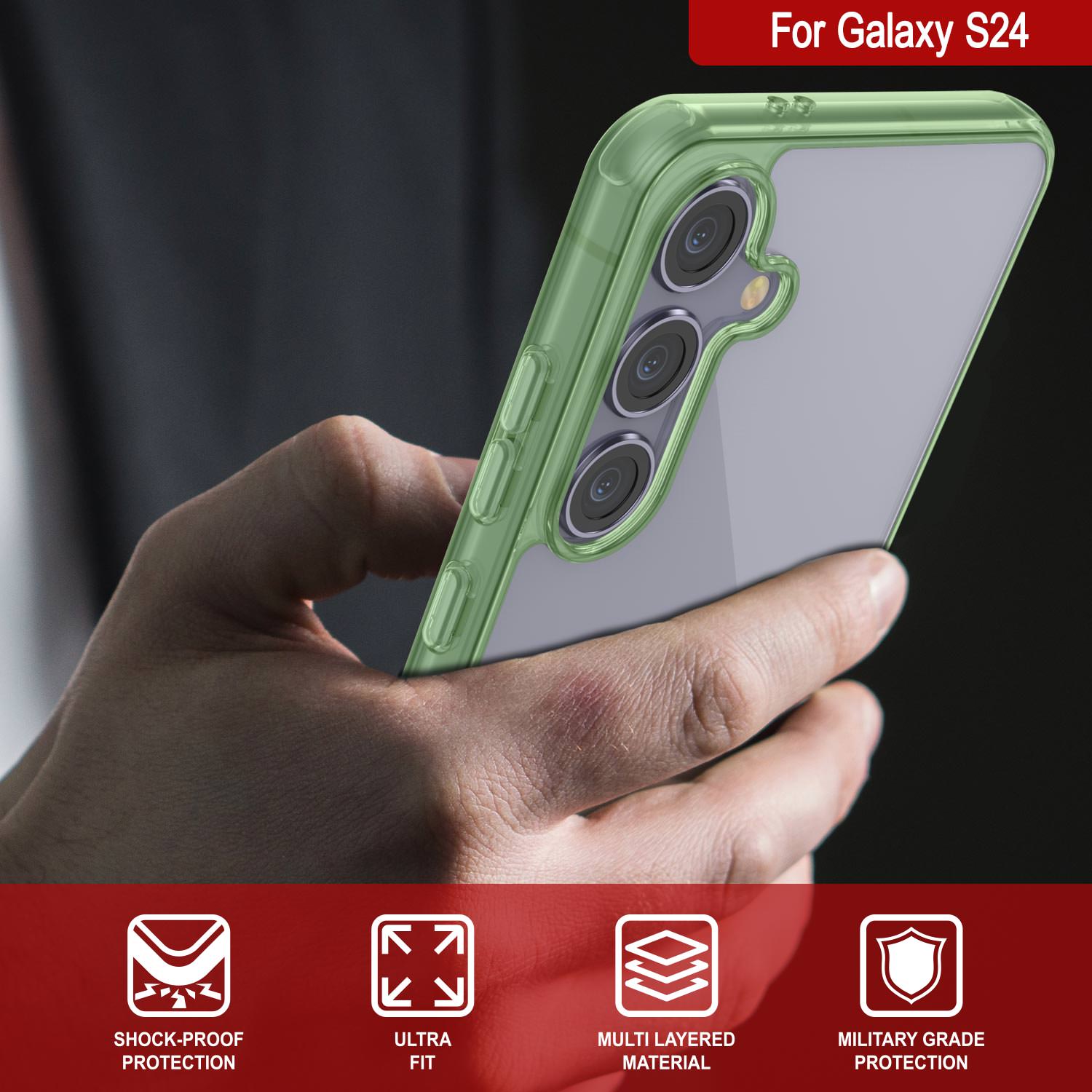 Galaxy S24 Case [Clear Acrylic Series] [Non-Slip] For Galaxy S24 [Green]