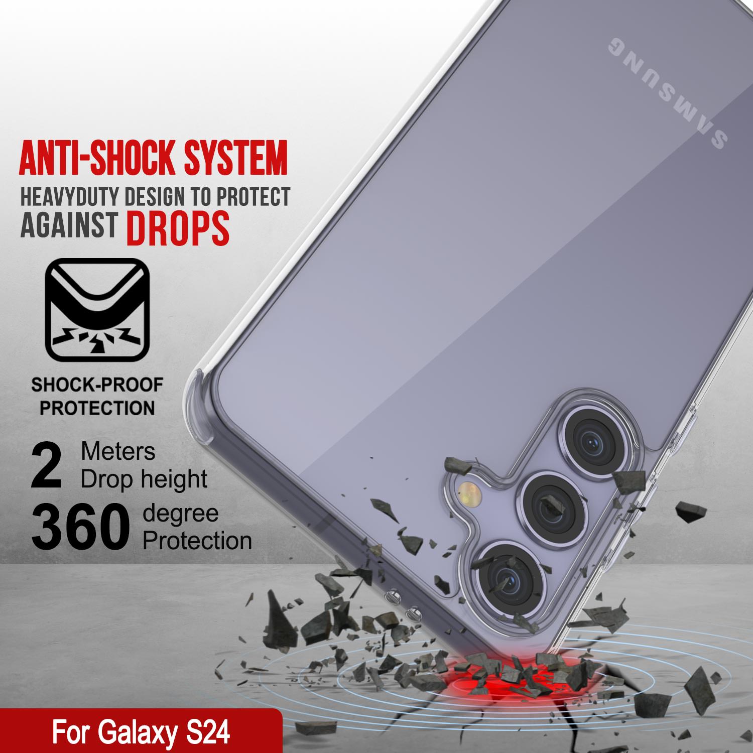 Galaxy S24 Magnetic Wireless Charging Case [Clear Acrylic Series] [Non-Slip] For Galaxy S24 [Clear]