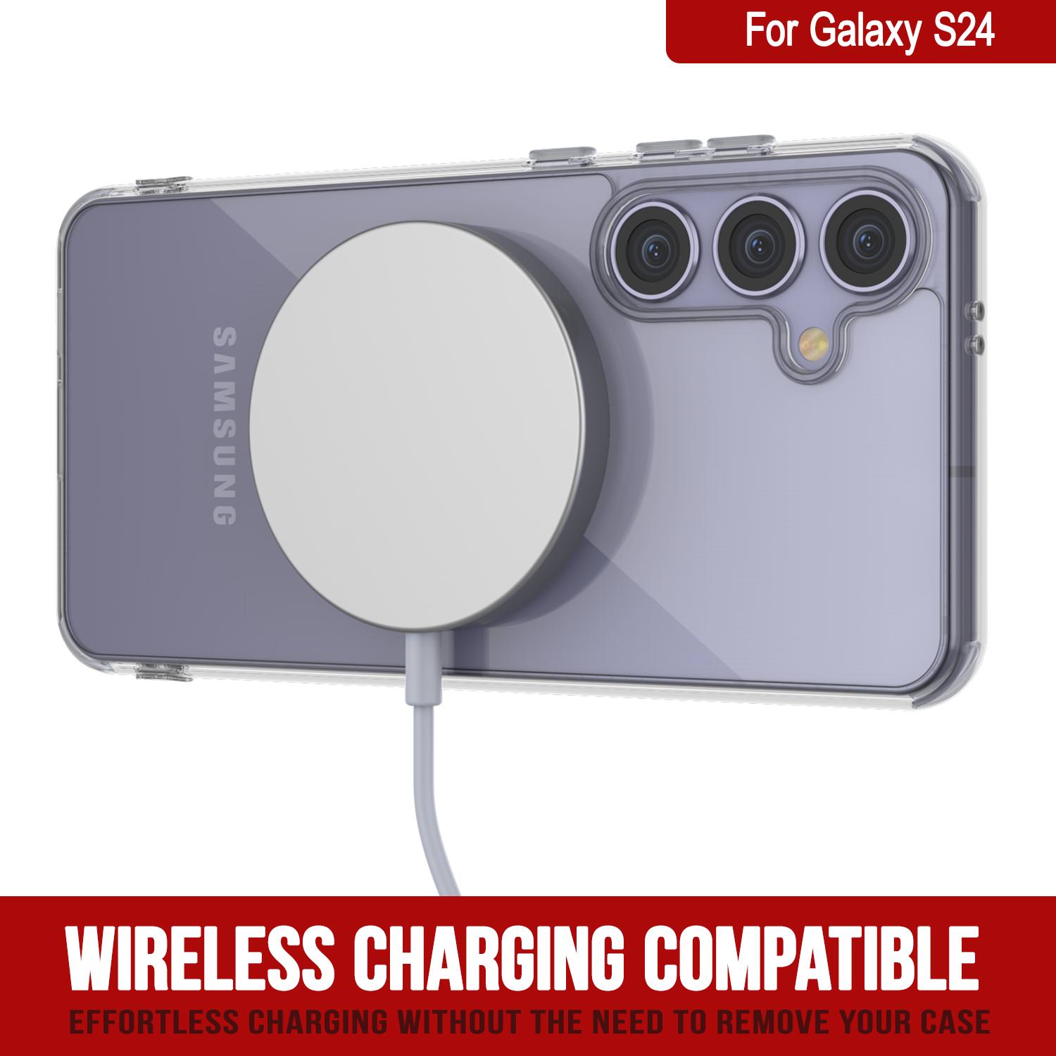 Galaxy S24 Magnetic Wireless Charging Case [Clear Acrylic Series] [Non-Slip] For Galaxy S24 [Clear]