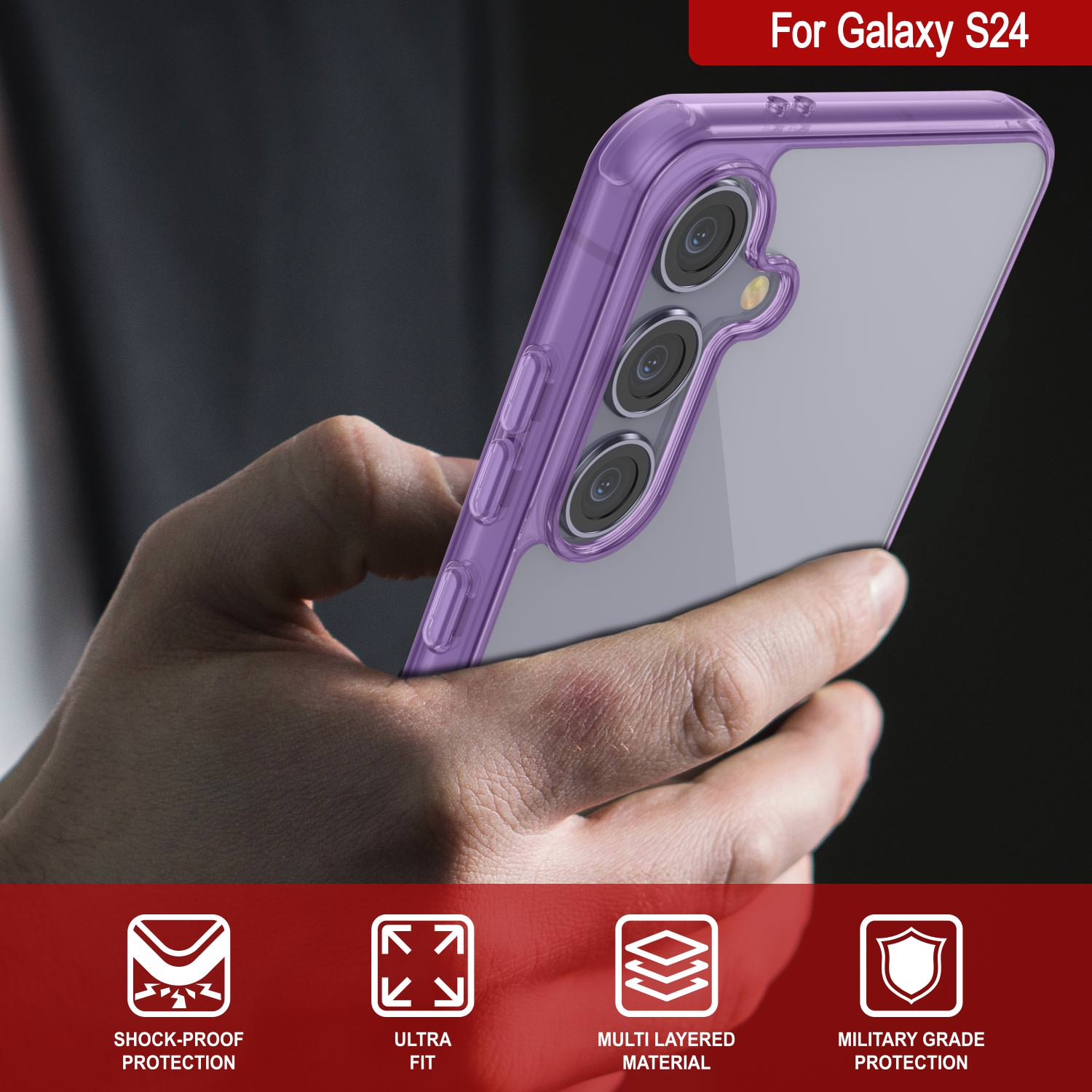 Galaxy S24 Magnetic Wireless Charging Case [Clear Acrylic Series] [Non-Slip] For Galaxy S24 [Purple]