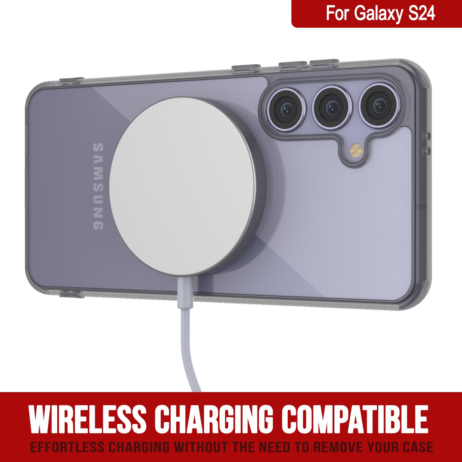 Galaxy S24 Magnetic Wireless Charging Case [Clear Acrylic Series] [Non-Slip] For Galaxy S24 [Black]