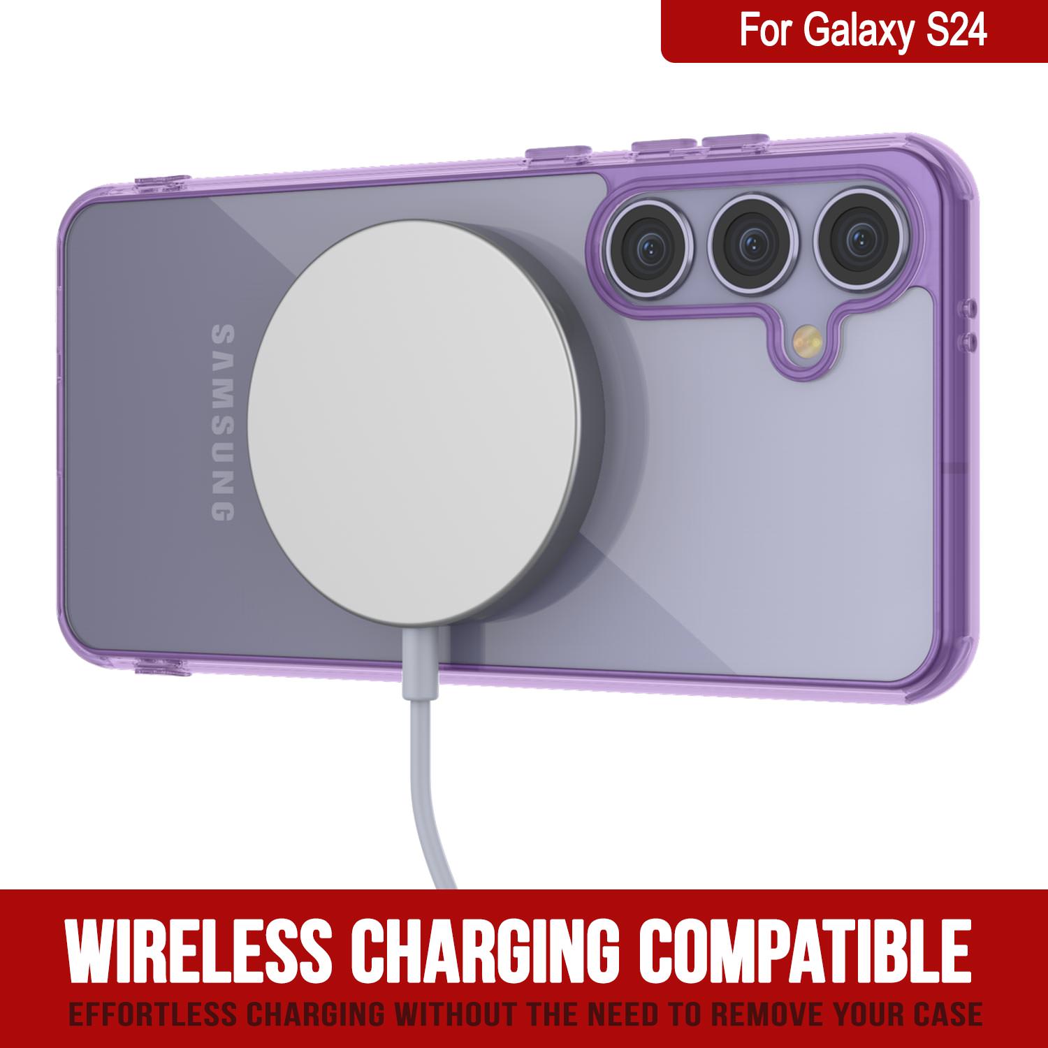 Galaxy S24 Magnetic Wireless Charging Case [Clear Acrylic Series] [Non-Slip] For Galaxy S24 [Purple]