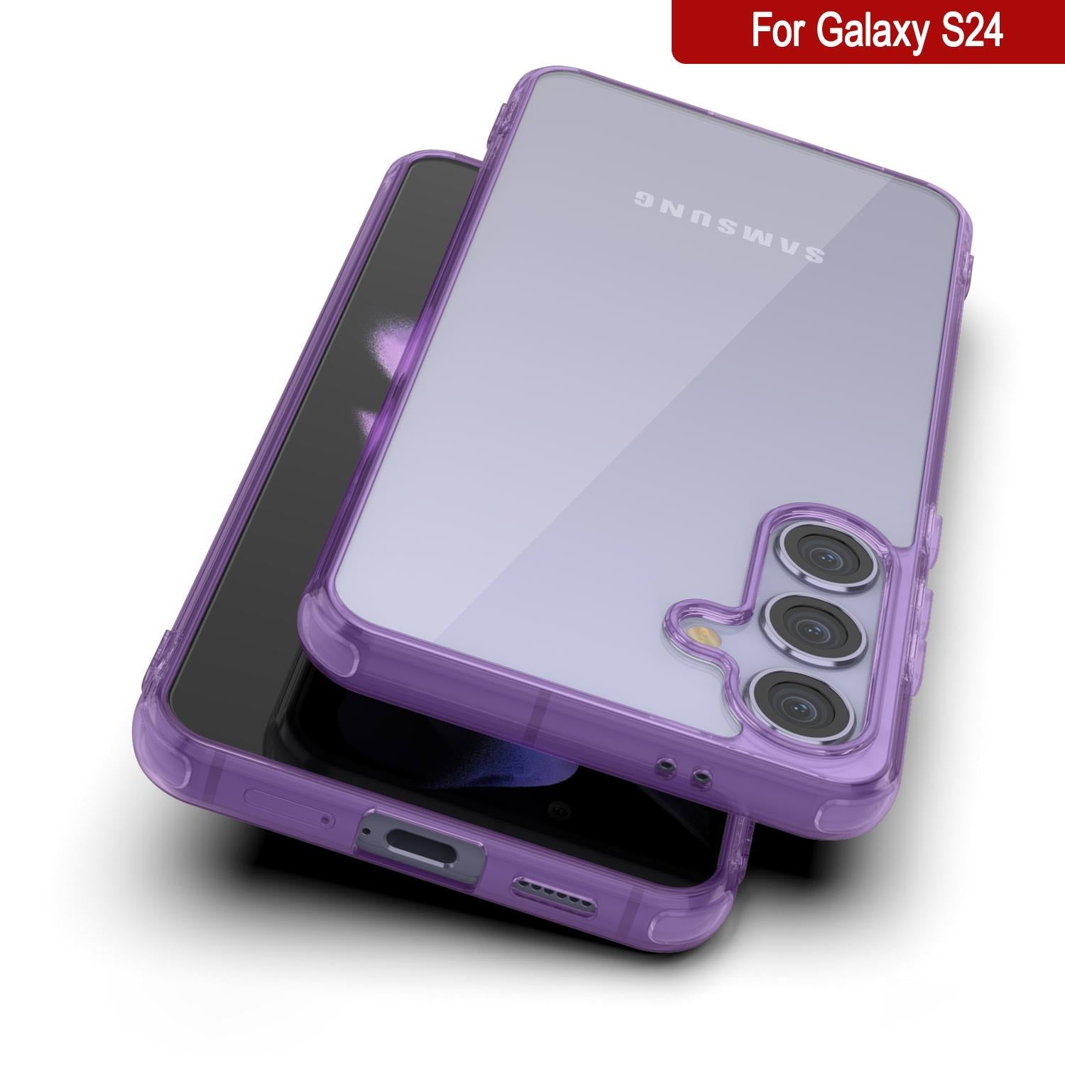 Galaxy S24 Magnetic Wireless Charging Case [Clear Acrylic Series] [Non-Slip] For Galaxy S24 [Purple]