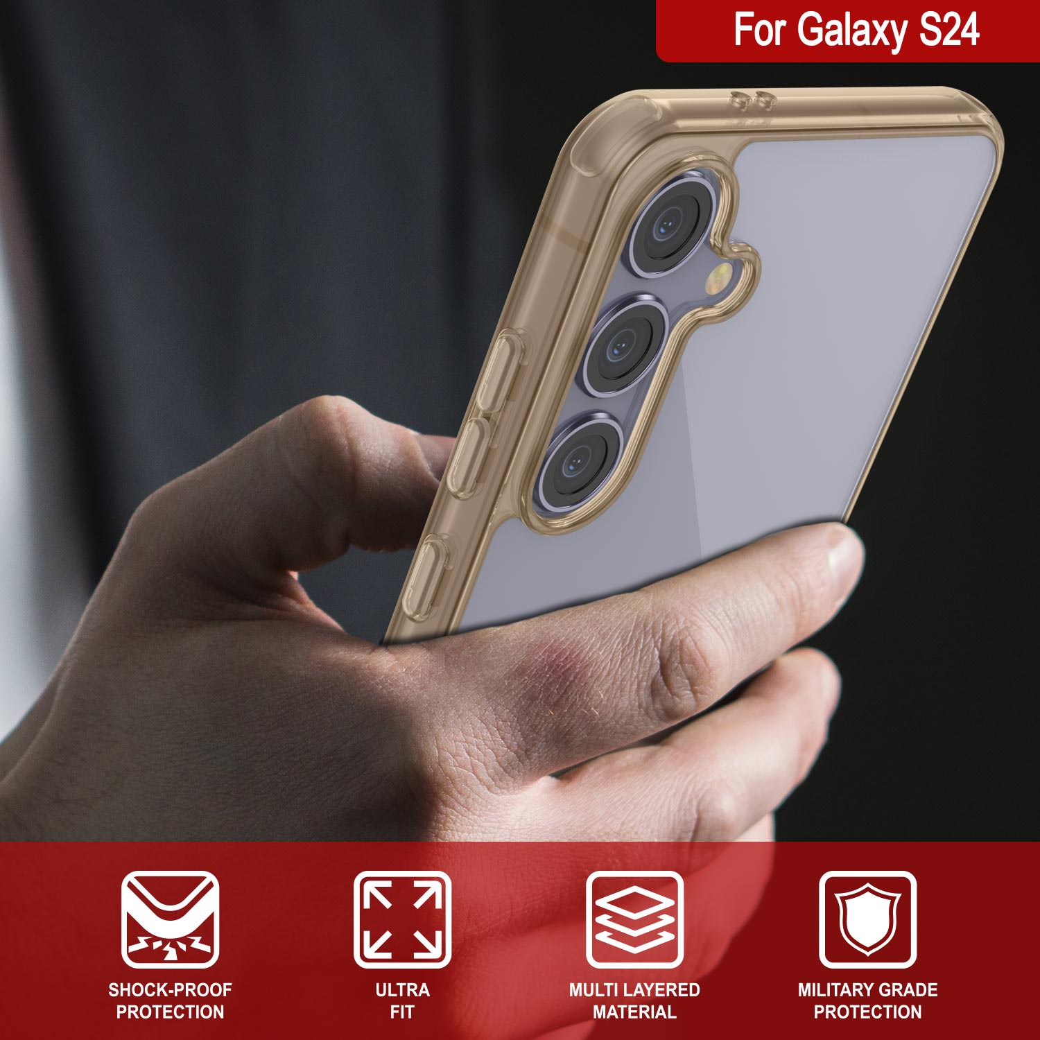 Galaxy S24 Case [Clear Acrylic Series] [Non-Slip] For Galaxy S24 [Orange]