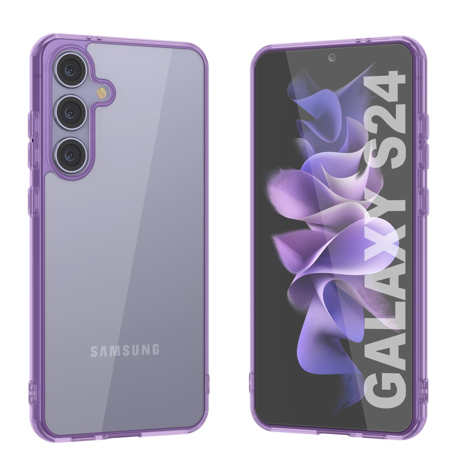 Galaxy S24 Magnetic Wireless Charging Case [Clear Acrylic Series] [Non-Slip] For Galaxy S24 [Purple]