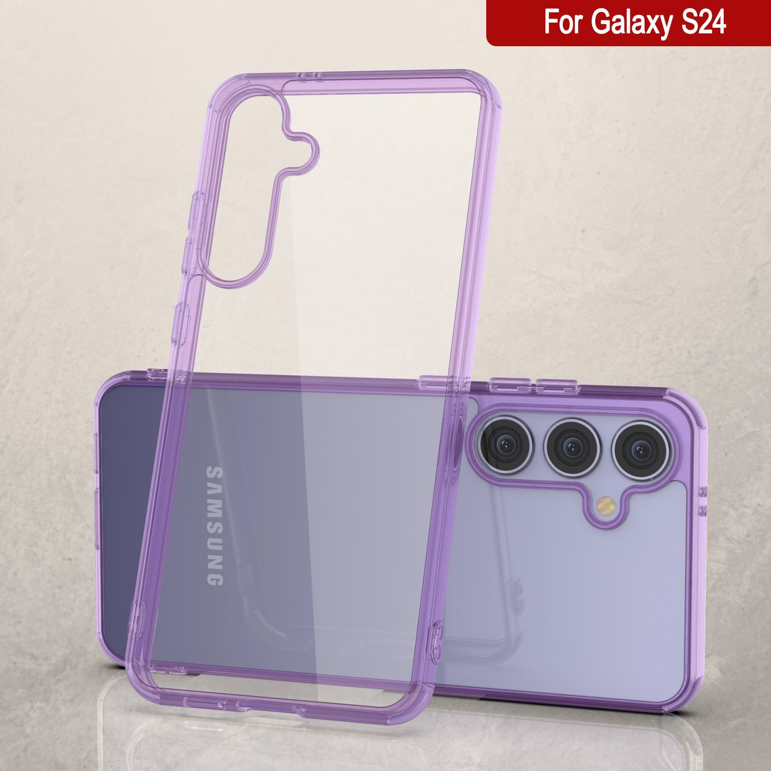 Galaxy S24 Magnetic Wireless Charging Case [Clear Acrylic Series] [Non-Slip] For Galaxy S24 [Purple]
