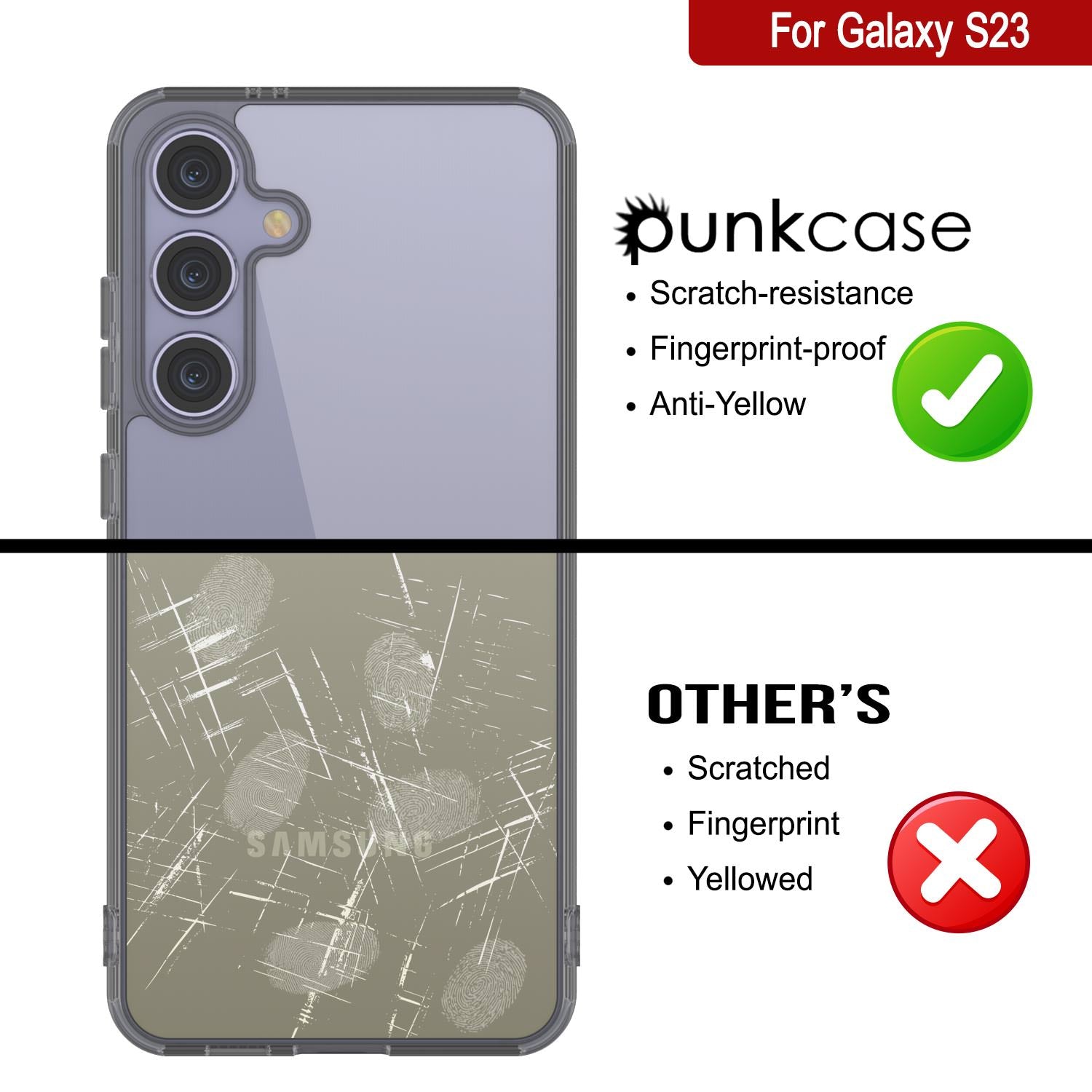 Galaxy S24 Case [Clear Acrylic Series] [Non-Slip] For Galaxy S24 [Grey]