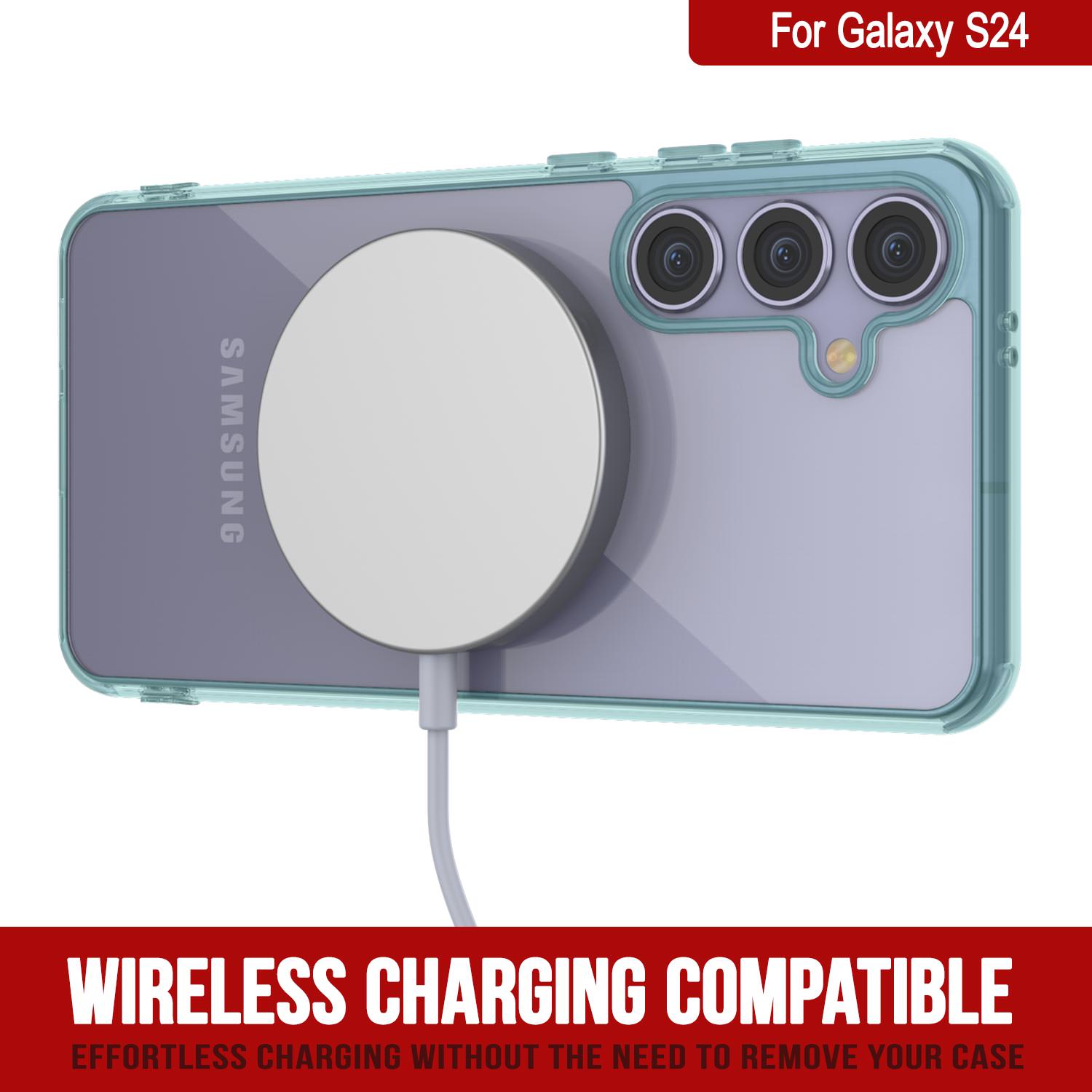Galaxy S24 Magnetic Wireless Charging Case [Clear Acrylic Series] [Non-Slip] For Galaxy S24 [Red]