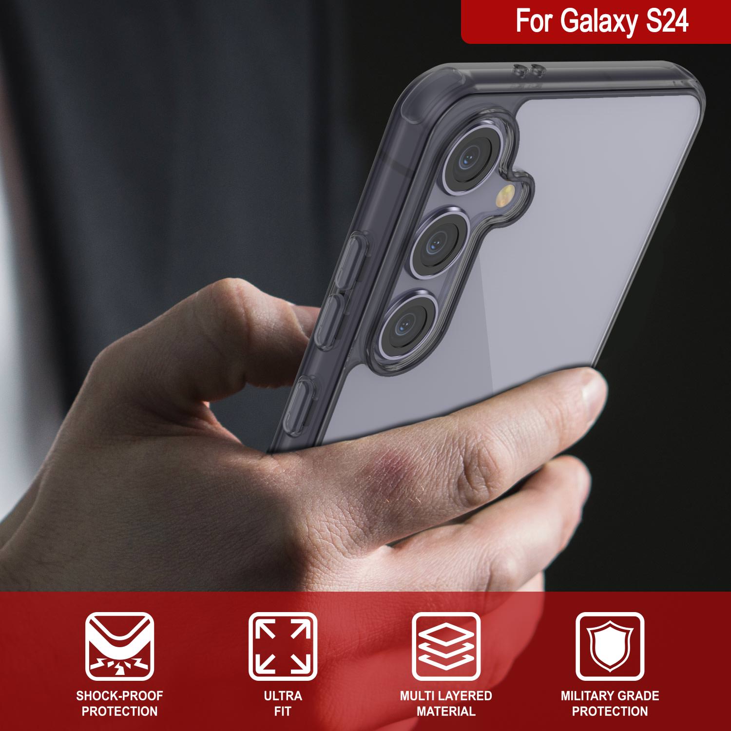 Galaxy S24 Magnetic Wireless Charging Case [Clear Acrylic Series] [Non-Slip] For Galaxy S24 [Gold]