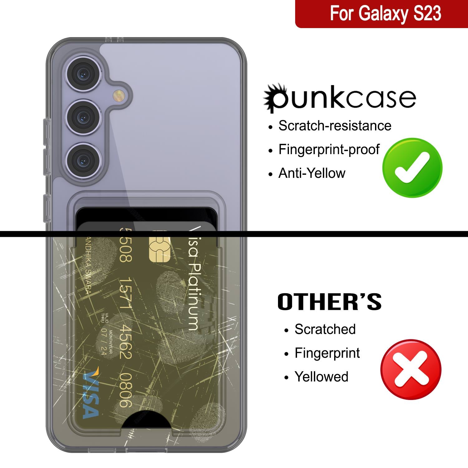 Galaxy S24 Card Holder Case [Crystal CardSlot Series] [Slim Fit] [Grey]