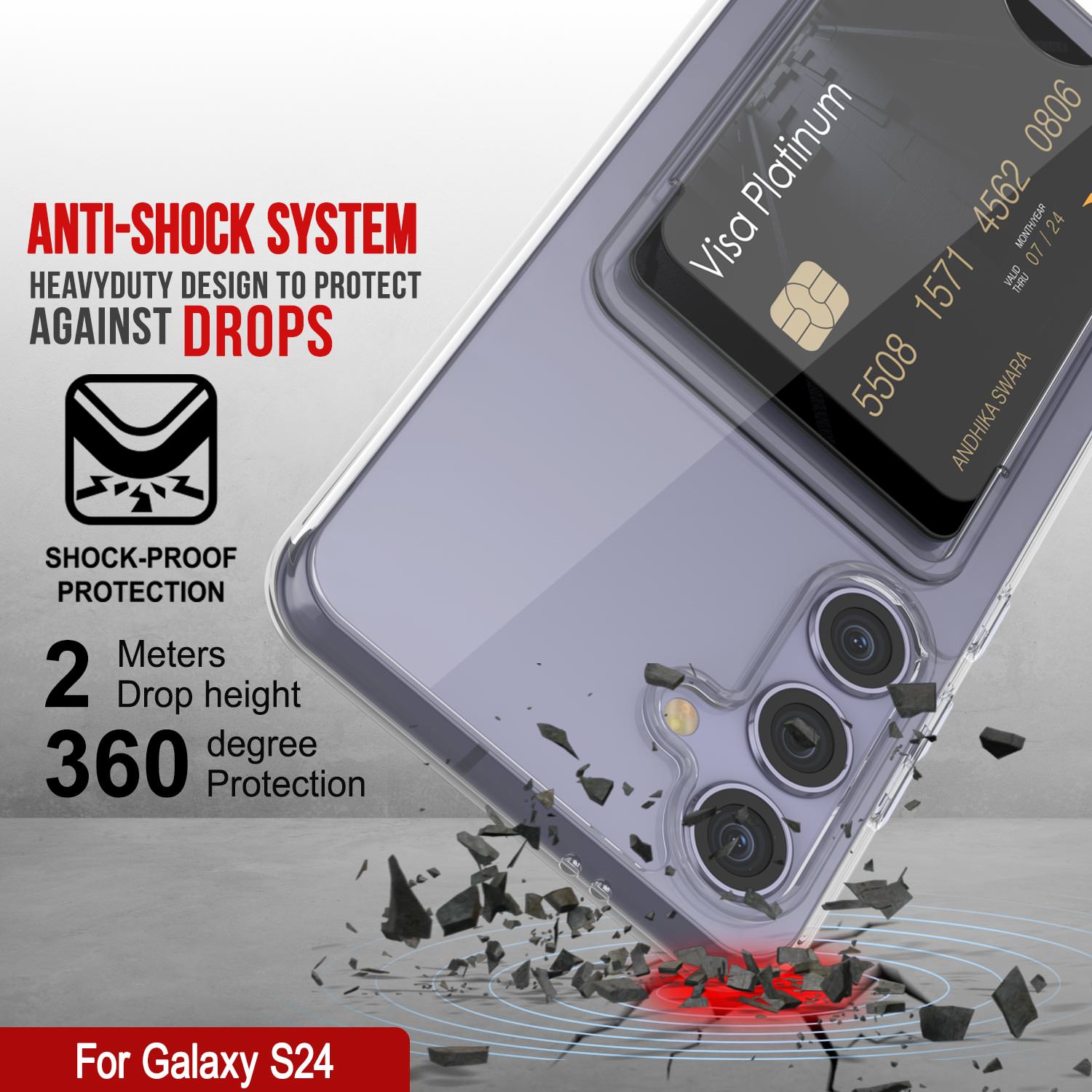 Galaxy S24 Card Holder Case [Crystal CardSlot Series] [Slim Fit] [Clea –  punkcase