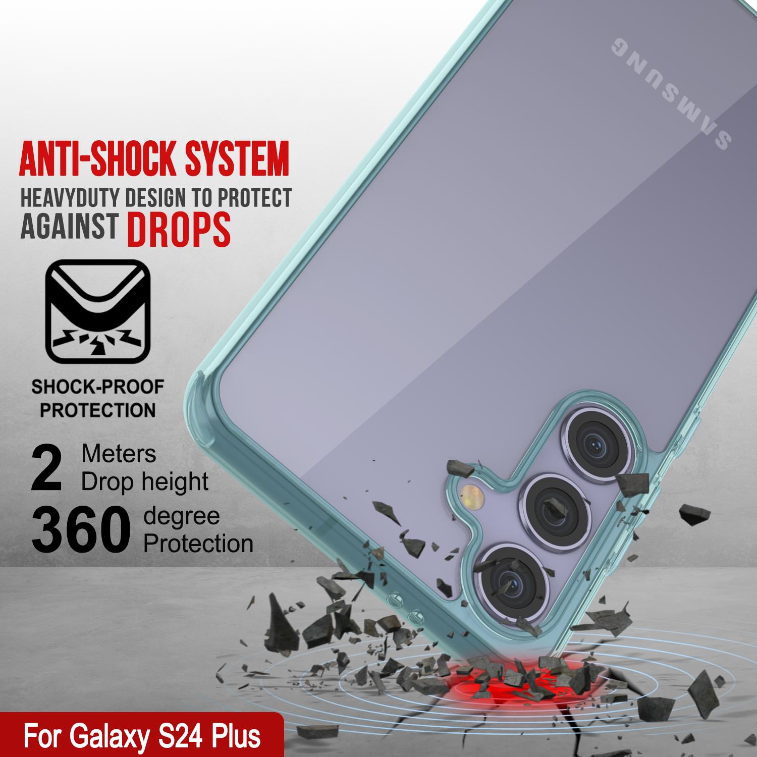 Galaxy S24 Plus Magnetic Wireless Charging Case [Clear Acrylic Series] [Non-Slip] For Galaxy S24 Plus [Red]