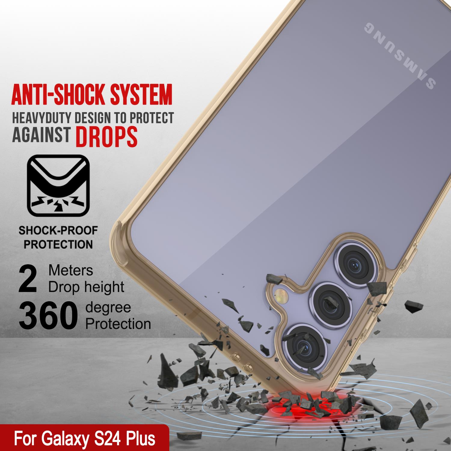 Galaxy S24 Plus Case [Clear Acrylic Series] [Non-Slip] For Galaxy S24 Plus [Orange]