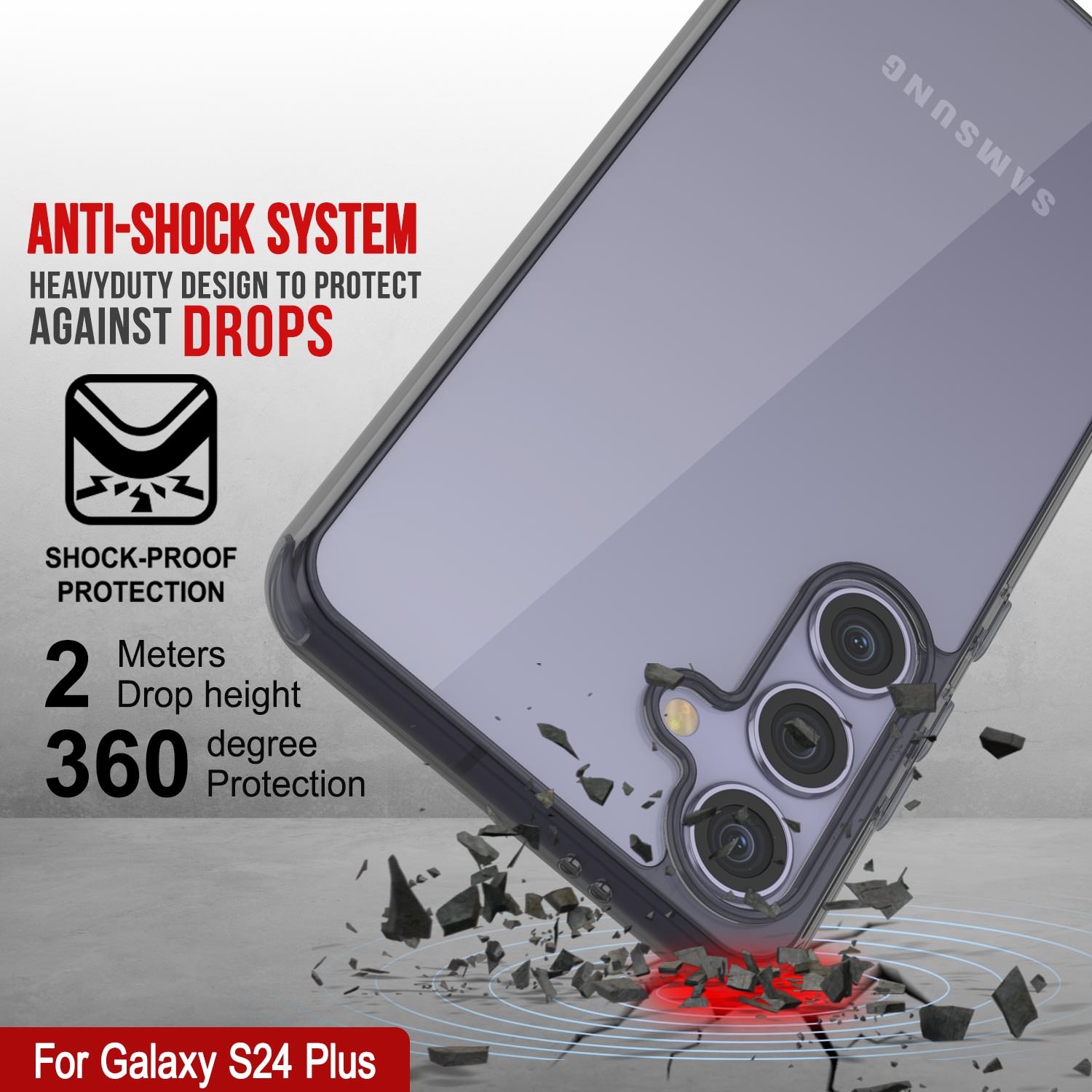 Galaxy S24 Plus Case [Clear Acrylic Series] [Non-Slip] For Galaxy S24 Plus [Black]