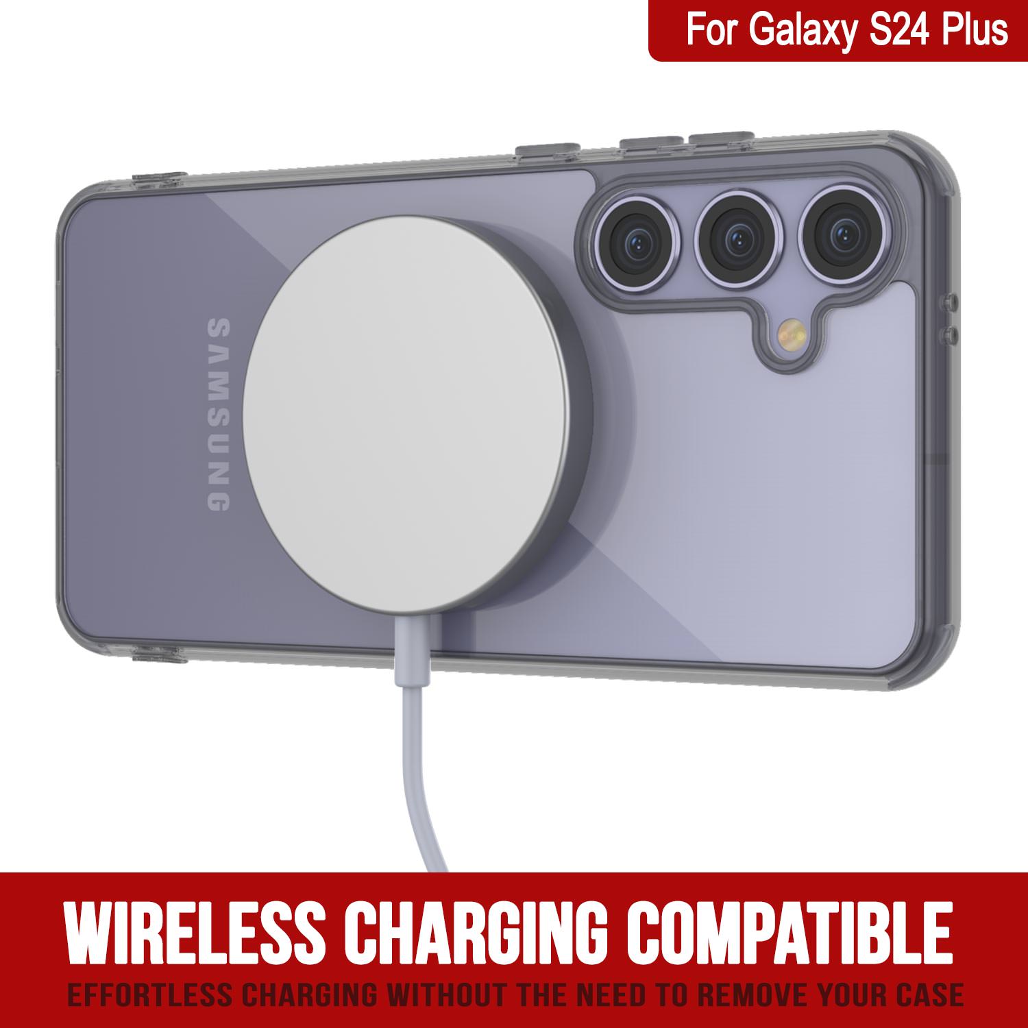 Galaxy S24 Plus Magnetic Wireless Charging Case [Clear Acrylic Series] [Non-Slip] For Galaxy S24 Plus [Black]