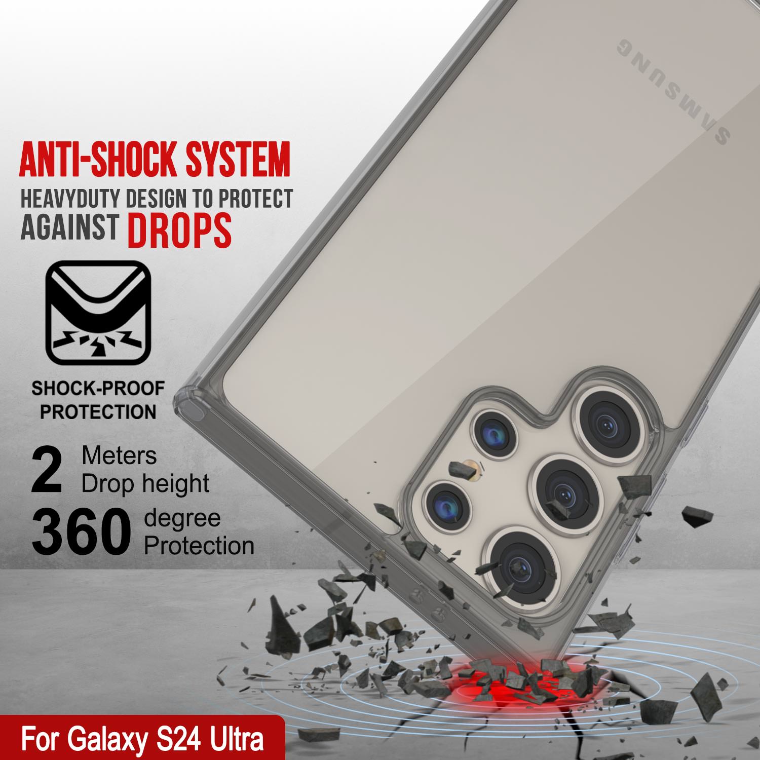 Galaxy S24 Ultra Magnetic Wireless Charging Case [Clear Acrylic Series] [Non-Slip] For Galaxy S24 Ultra [Black]