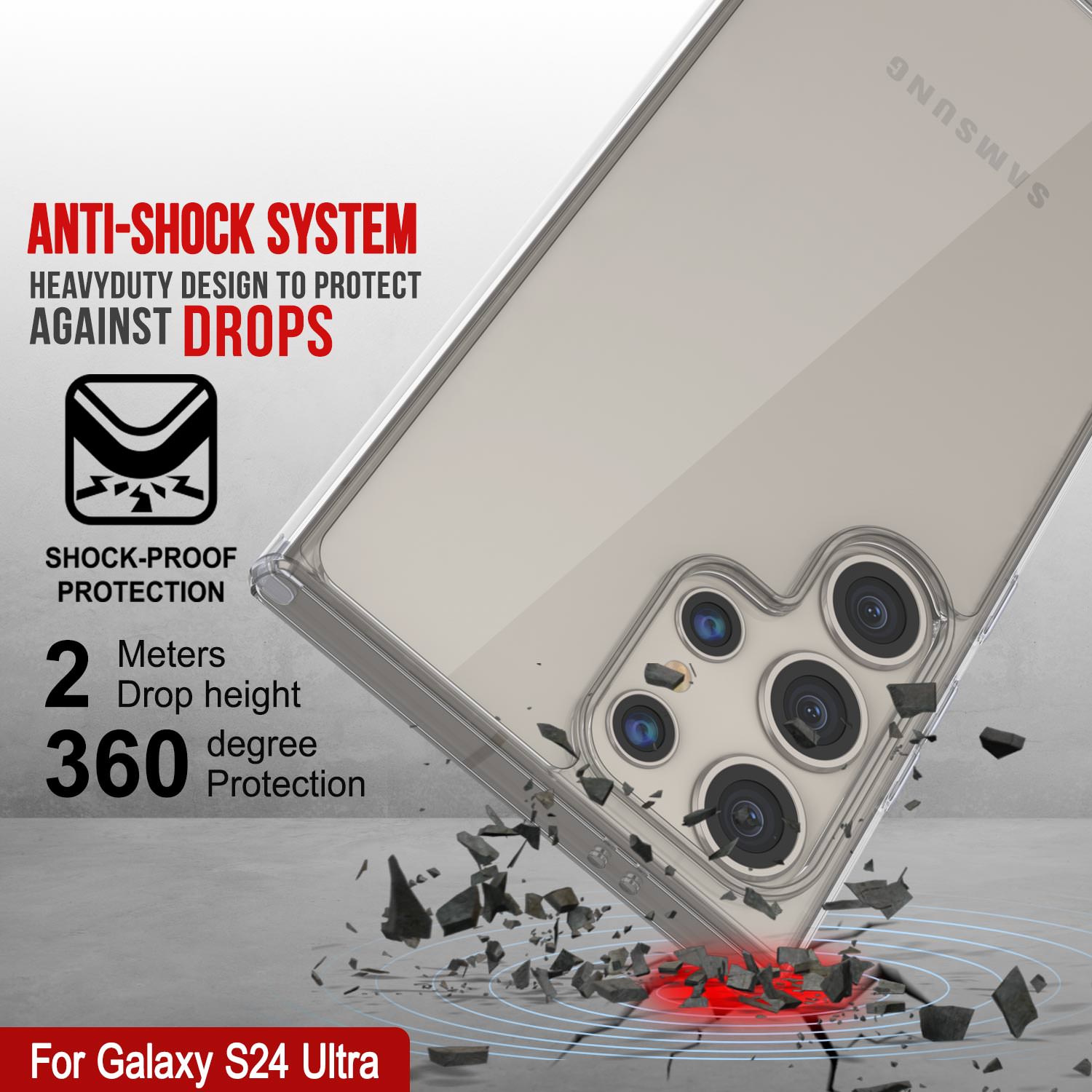 Galaxy S24 Ultra Magnetic Wireless Charging Case [Clear Acrylic Series] [Non-Slip] For Galaxy S24 Ultra [Clear]