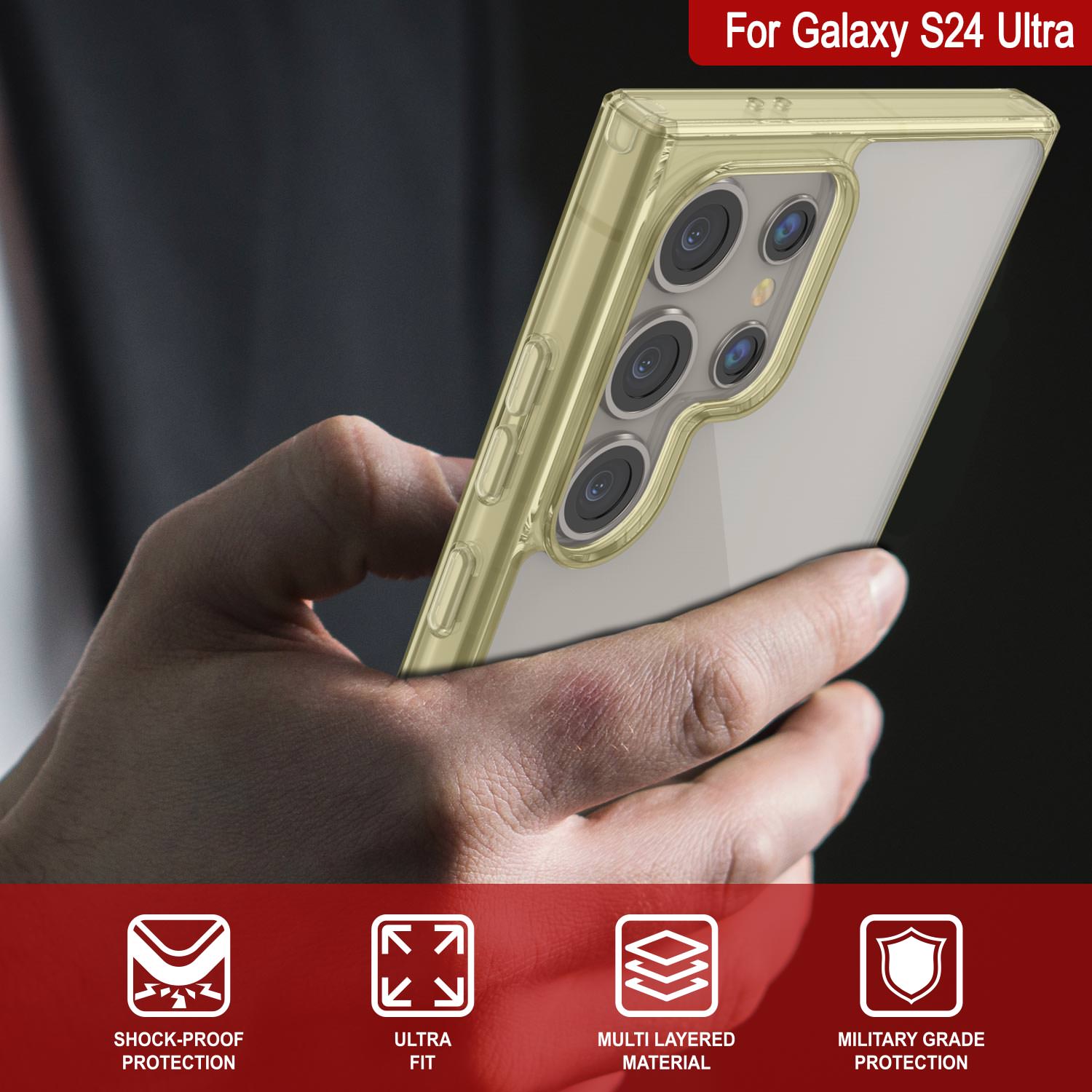 Galaxy S24 Ultra Magnetic Wireless Charging Case [Clear Acrylic Series] [Non-Slip] For Galaxy S24 Ultra [Rose]