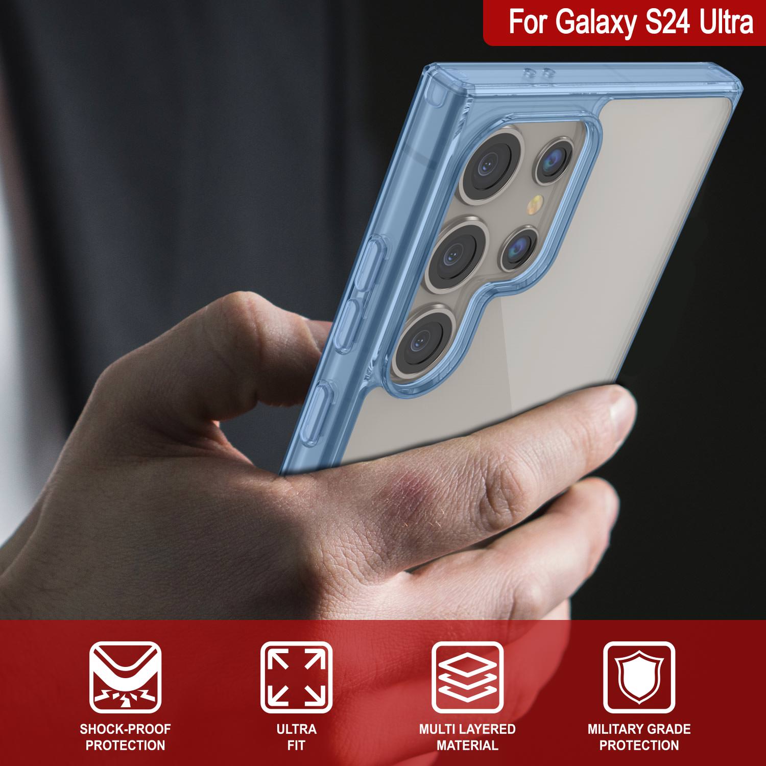 Galaxy S24 Ultra Case [Clear Acrylic Series] [Non-Slip] For Galaxy S24 Ultra [Blue]