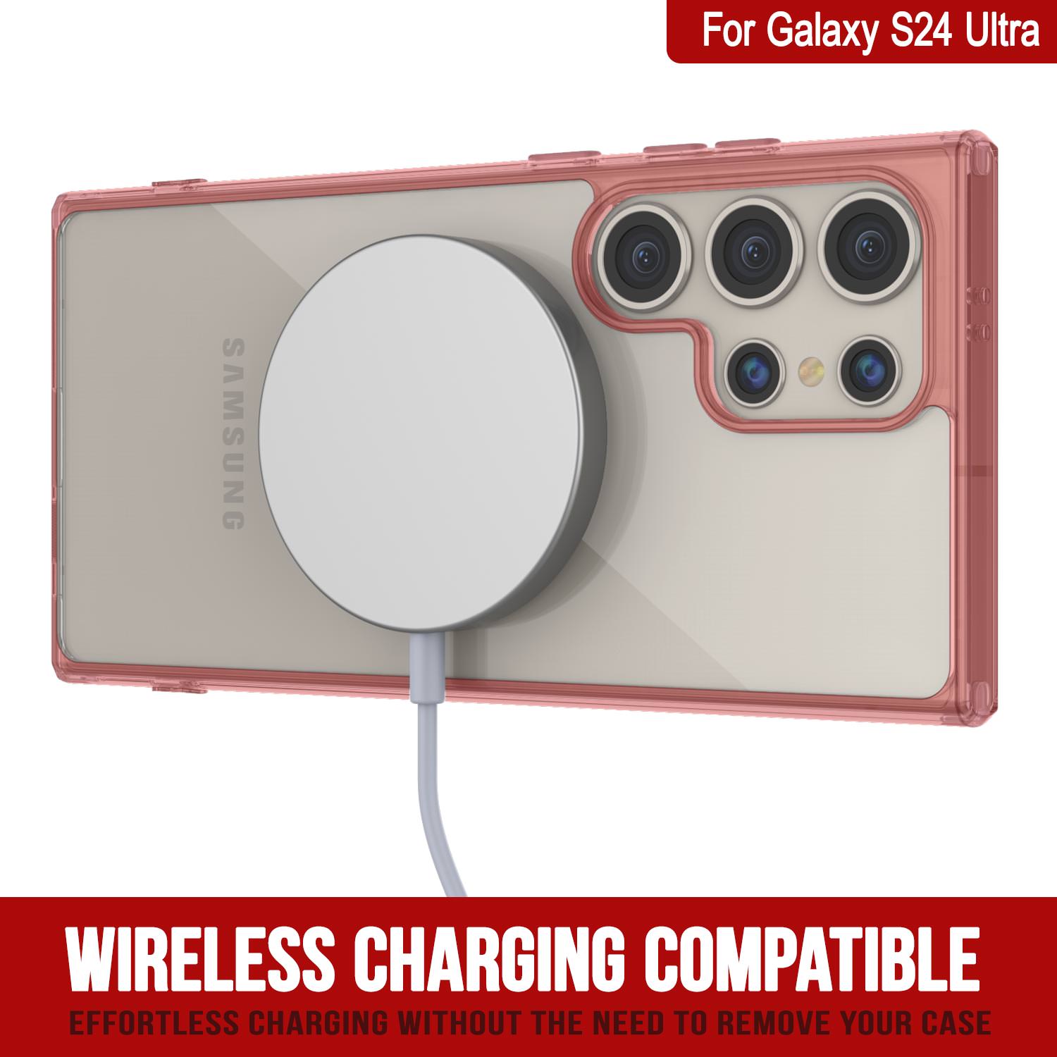 Galaxy S24 Ultra Magnetic Wireless Charging Case [Clear Acrylic Series] [Non-Slip] For Galaxy S24 Ultra [Teal]