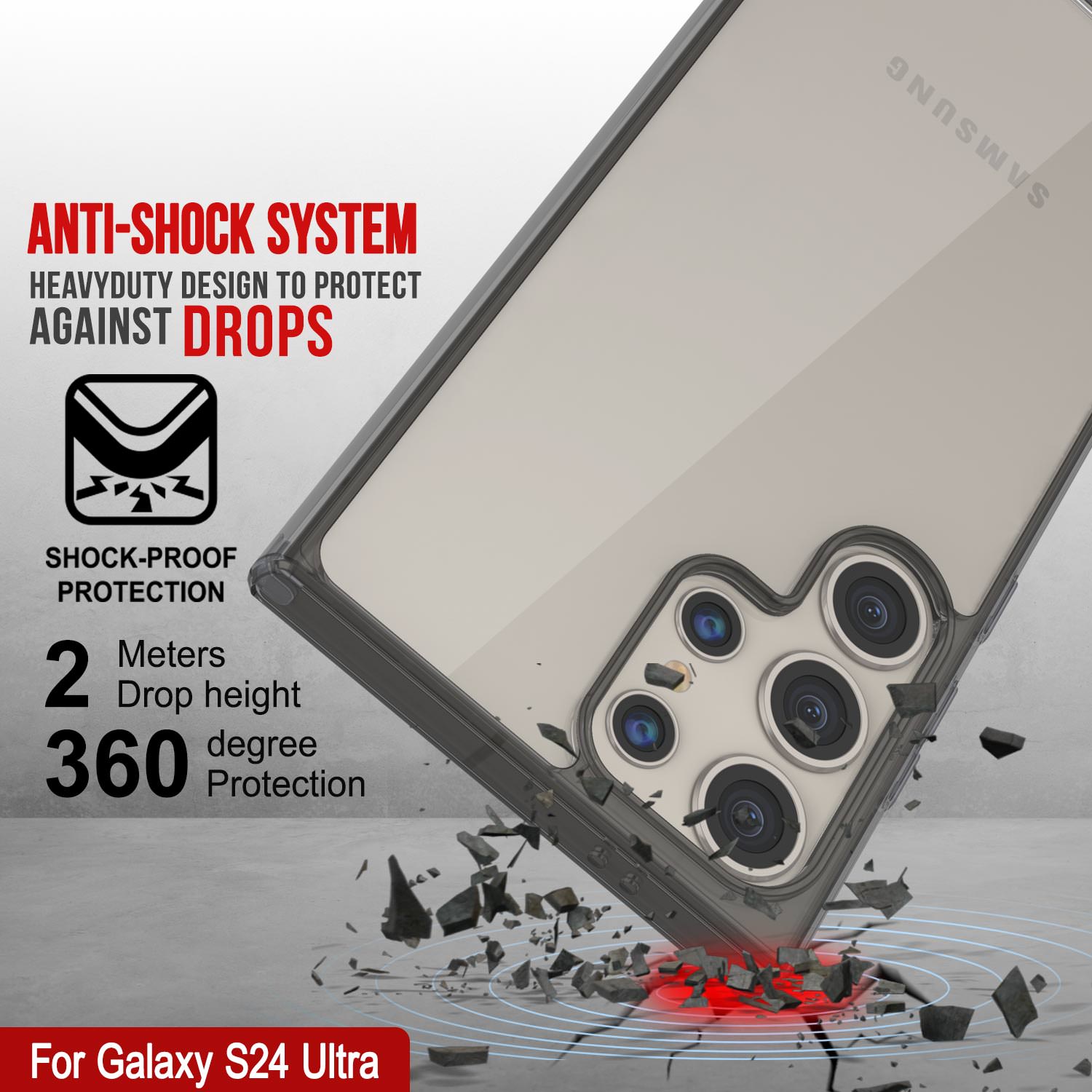 Galaxy S24 Ultra Case [Clear Acrylic Series] [Non-Slip] For Galaxy S24 Ultra [Black]