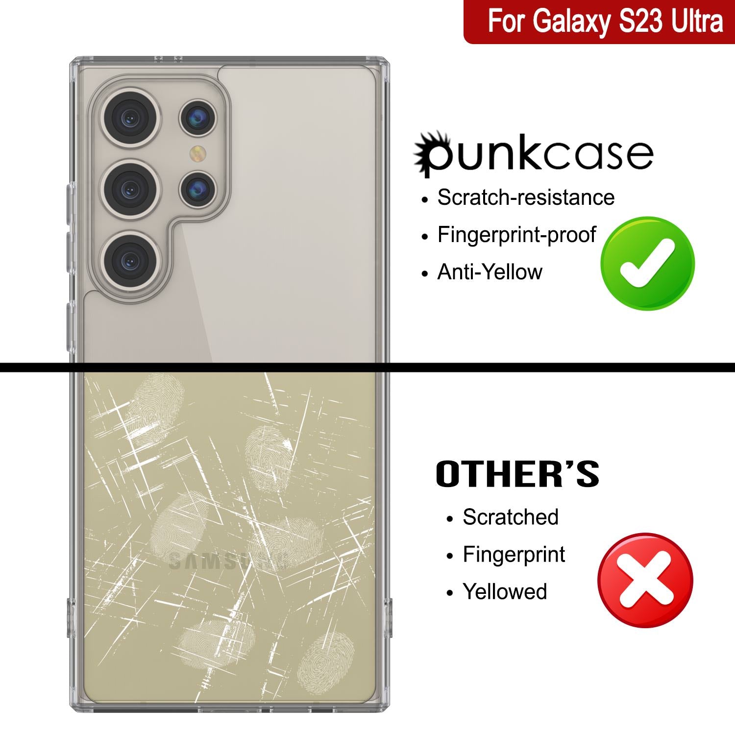 Galaxy S24 Ultra Magnetic Wireless Charging Case [Clear Acrylic Series] [Non-Slip] For Galaxy S24 Ultra [Clear]
