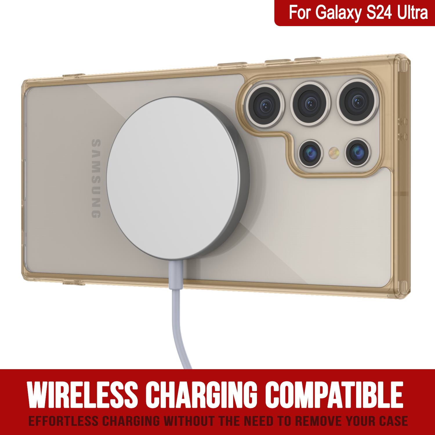 Galaxy S24 Ultra Magnetic Wireless Charging Case [Clear Acrylic Series] [Non-Slip] For Galaxy S24 Ultra [Silver]