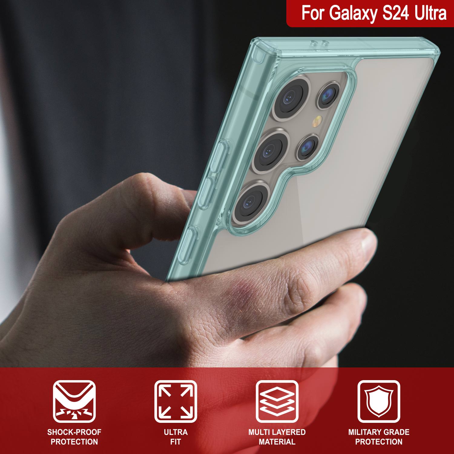 Galaxy S24 Ultra Magnetic Wireless Charging Case [Clear Acrylic Series] [Non-Slip] For Galaxy S24 Ultra [Red]