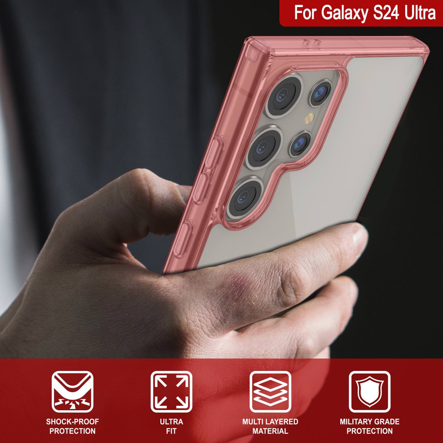 Galaxy S24 Ultra Case [Clear Acrylic Series] [Non-Slip] For Galaxy S24 Ultra [Red]