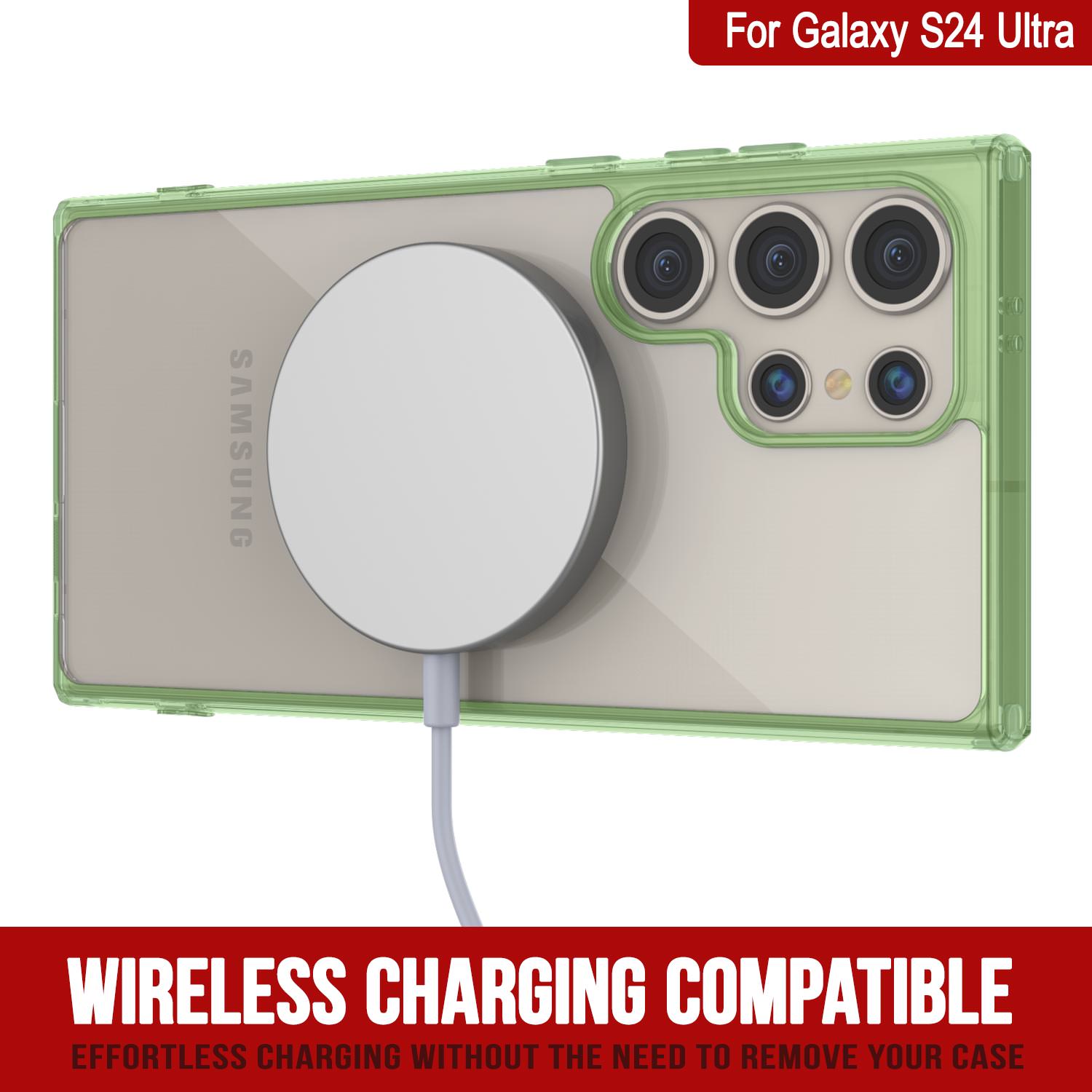 Galaxy S24 Ultra Magnetic Wireless Charging Case [Clear Acrylic Series] [Non-Slip] For Galaxy S24 Ultra [Navy]