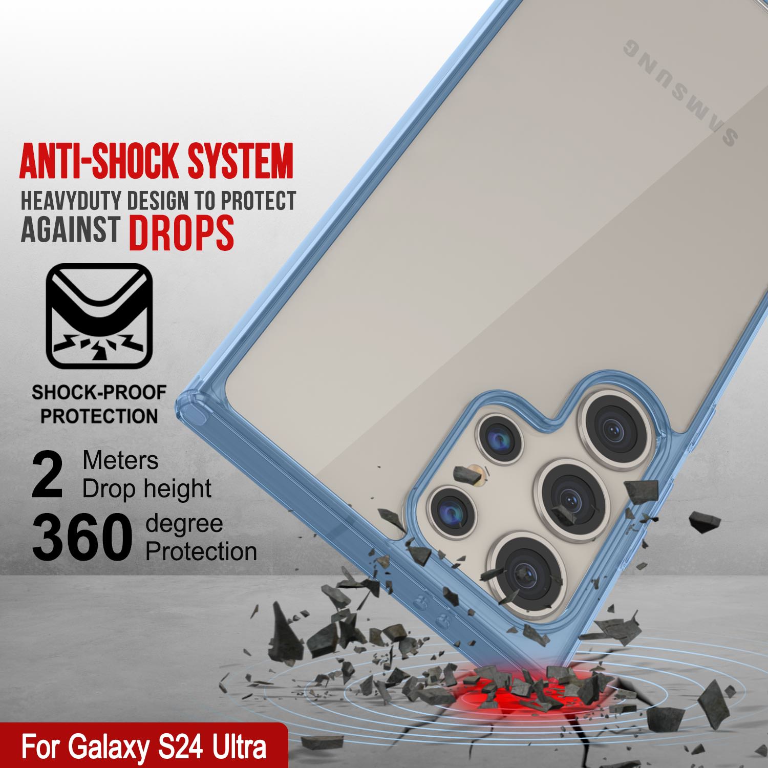 Galaxy S24 Ultra Case [Clear Acrylic Series] [Non-Slip] For Galaxy S24 Ultra [Blue]