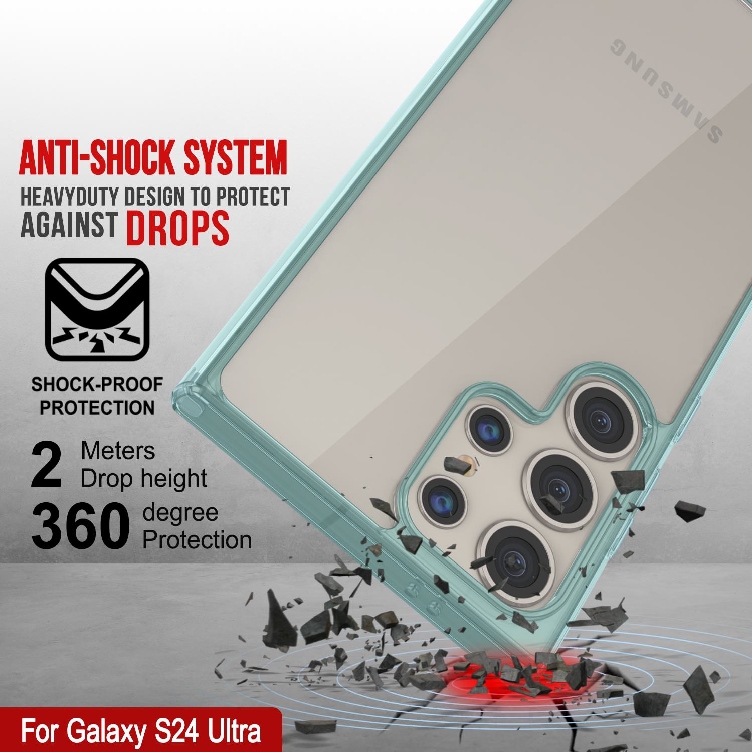 Galaxy S24 Ultra Magnetic Wireless Charging Case [Clear Acrylic Series] [Non-Slip] For Galaxy S24 Ultra [Red]