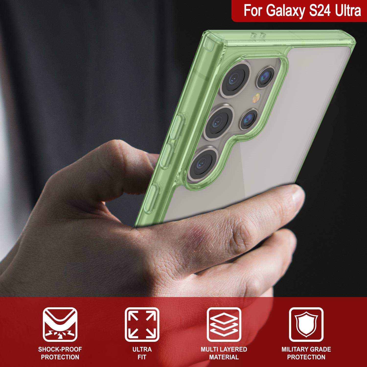 Galaxy S24 Ultra Magnetic Wireless Charging Case [Clear Acrylic Series] [Non-Slip] For Galaxy S24 Ultra [Navy]