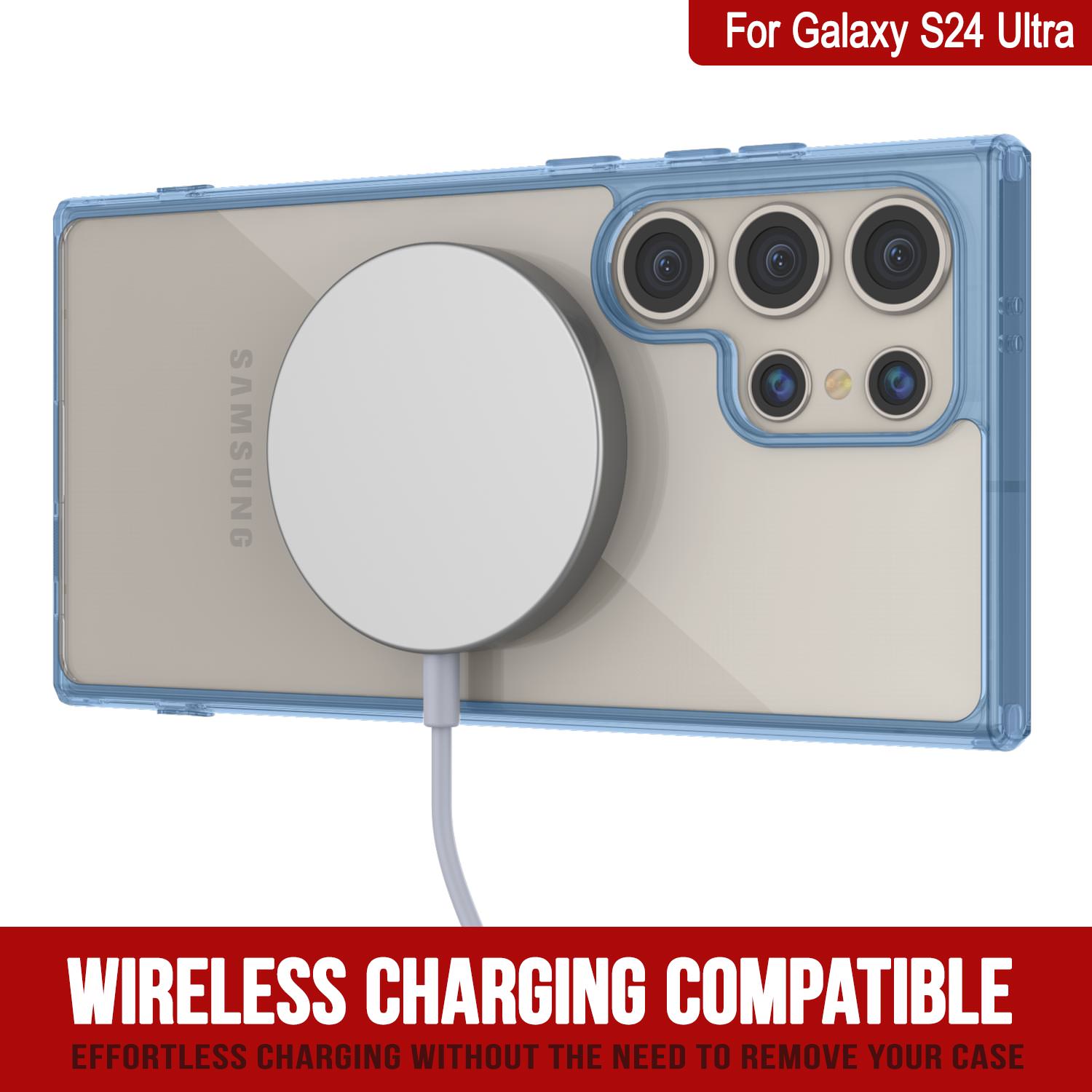 Galaxy S24 Ultra Magnetic Wireless Charging Case [Clear Acrylic Series] [Non-Slip] For Galaxy S24 Ultra [Green]