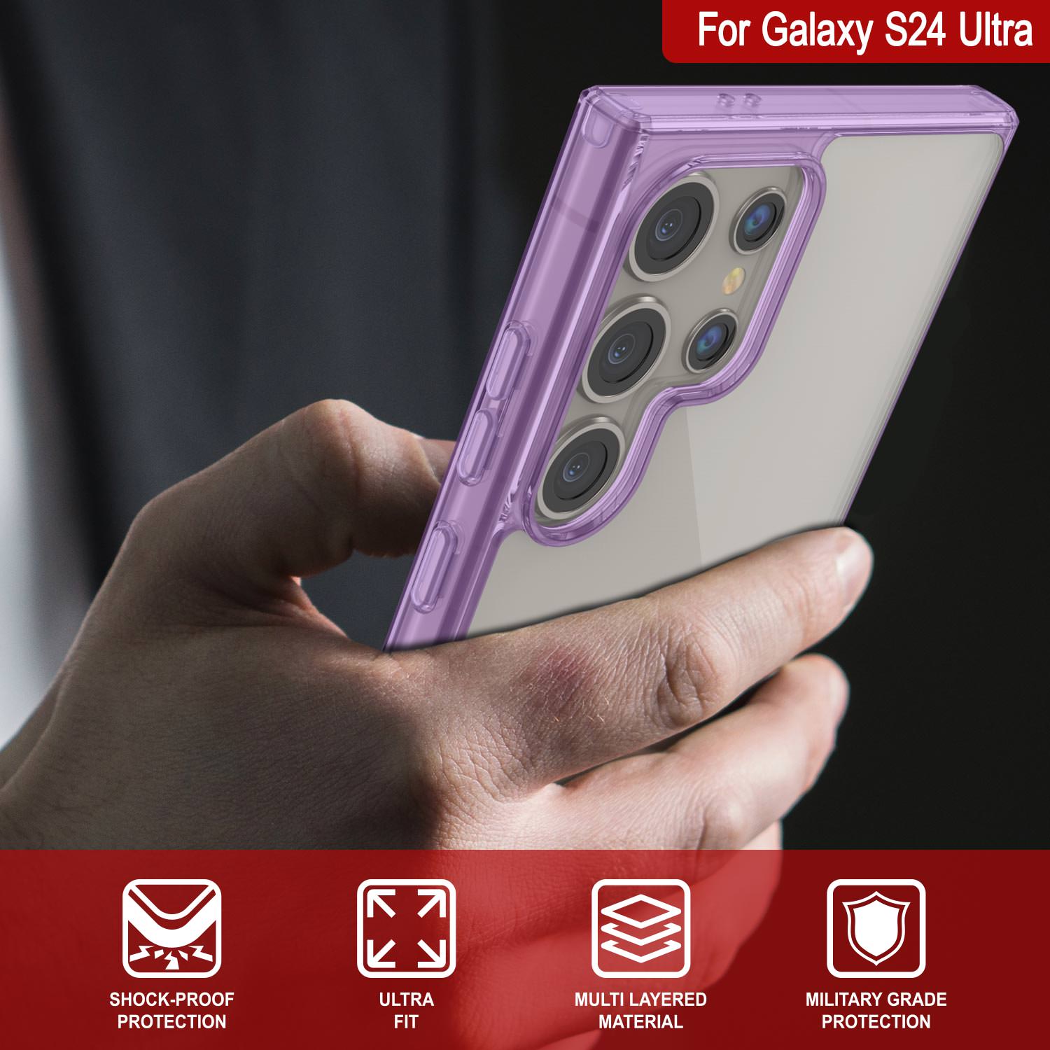 Galaxy S24 Ultra Case [Clear Acrylic Series] [Non-Slip] For Galaxy S24 Ultra [Purple]