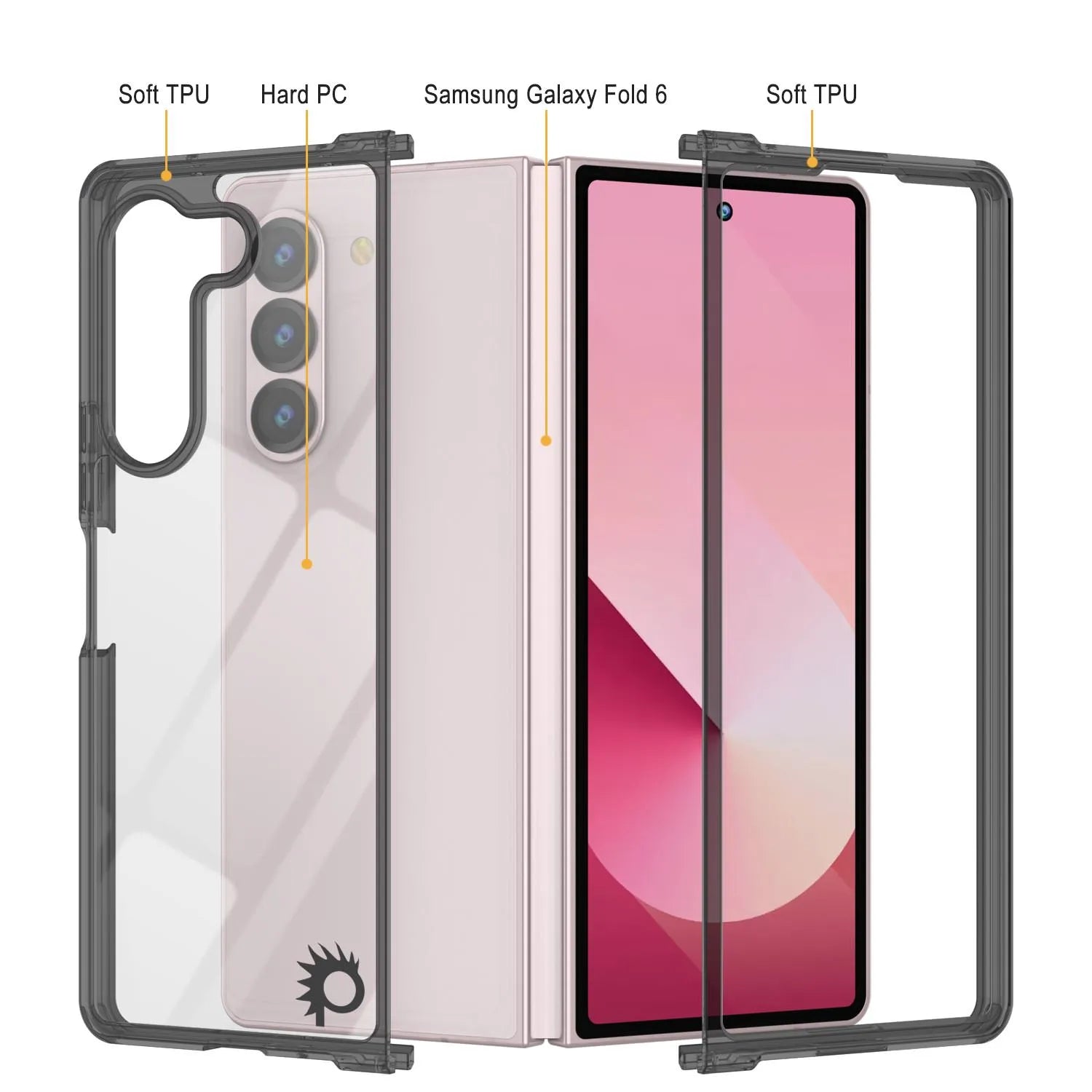 Galaxy Z Fold6 Case [Clear Acrylic Series] [Non-Slip] For Galaxy Z Fold6 [Black]