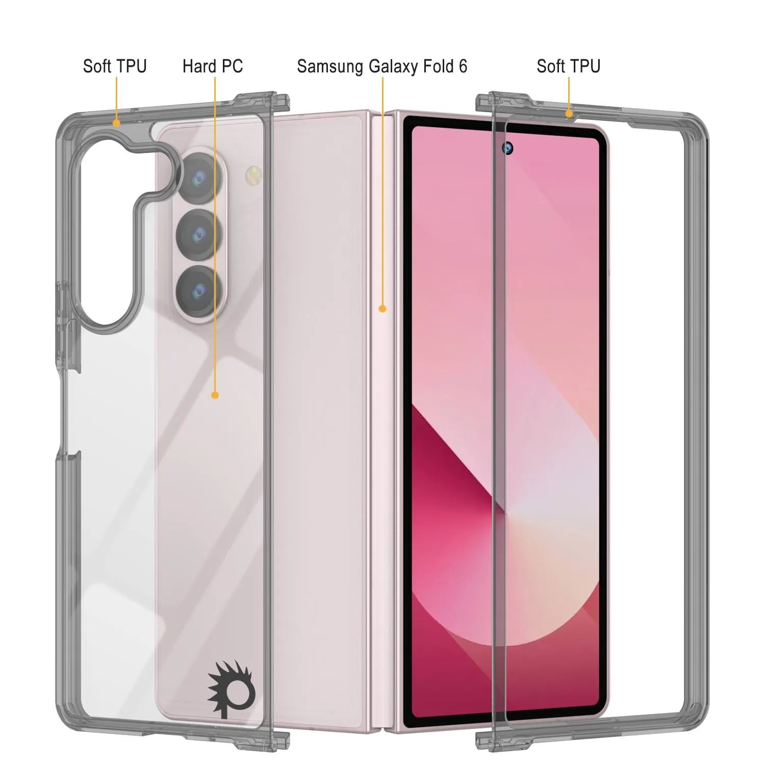 Galaxy Z Fold6 Case [Clear Acrylic Series] [Non-Slip] For Galaxy Z Fold6 [Grey]