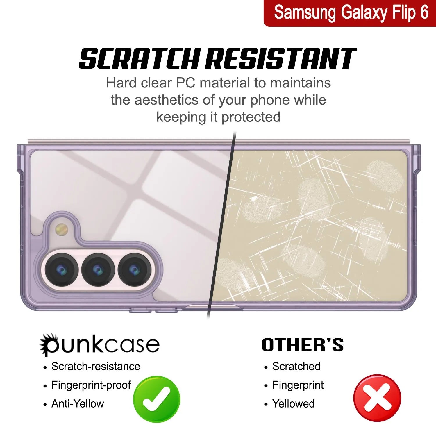 Galaxy Z Fold6 Case [Clear Acrylic Series] [Non-Slip] For Galaxy Z Fold6 [Lilac]