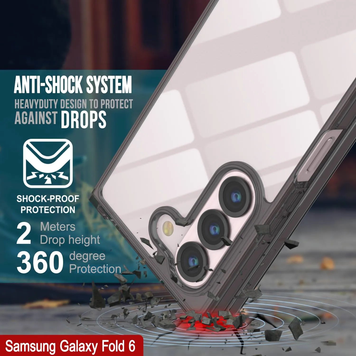 Galaxy Z Fold6 Case [Clear Acrylic Series] [Non-Slip] For Galaxy Z Fold6 [Black]