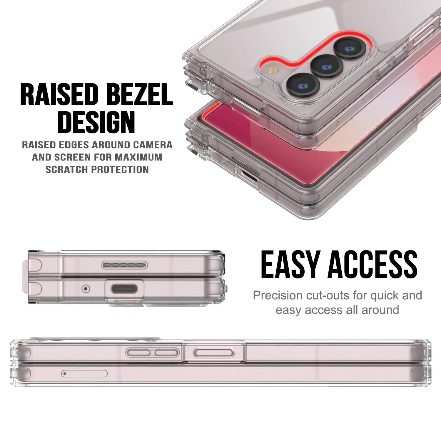 Galaxy Z Fold6 Case [Clear Acrylic Series] [Non-Slip] For Galaxy Z Fold6 [Pink]