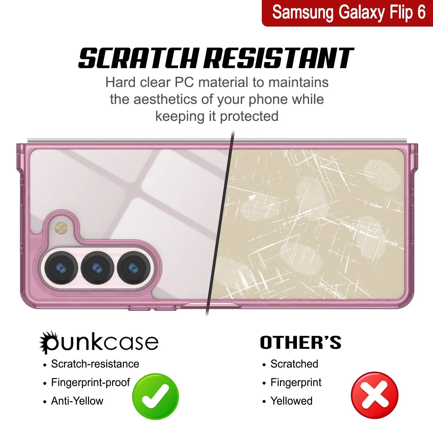 Galaxy Z Fold6 Case [Clear Acrylic Series] [Non-Slip] For Galaxy Z Fold6 [Pink]