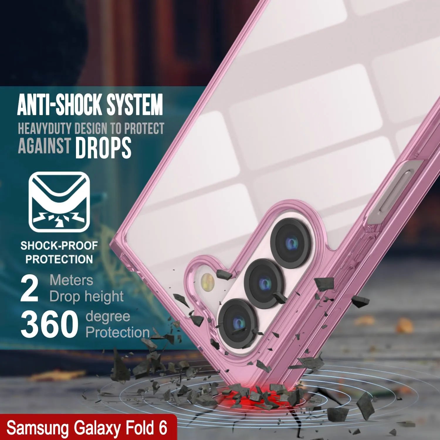 Galaxy Z Fold6 Case [Clear Acrylic Series] [Non-Slip] For Galaxy Z Fold6 [Pink]