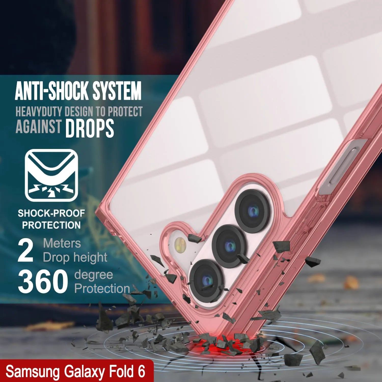 Galaxy Z Fold6 Case [Clear Acrylic Series] [Non-Slip] For Galaxy Z Fold6 [Red]